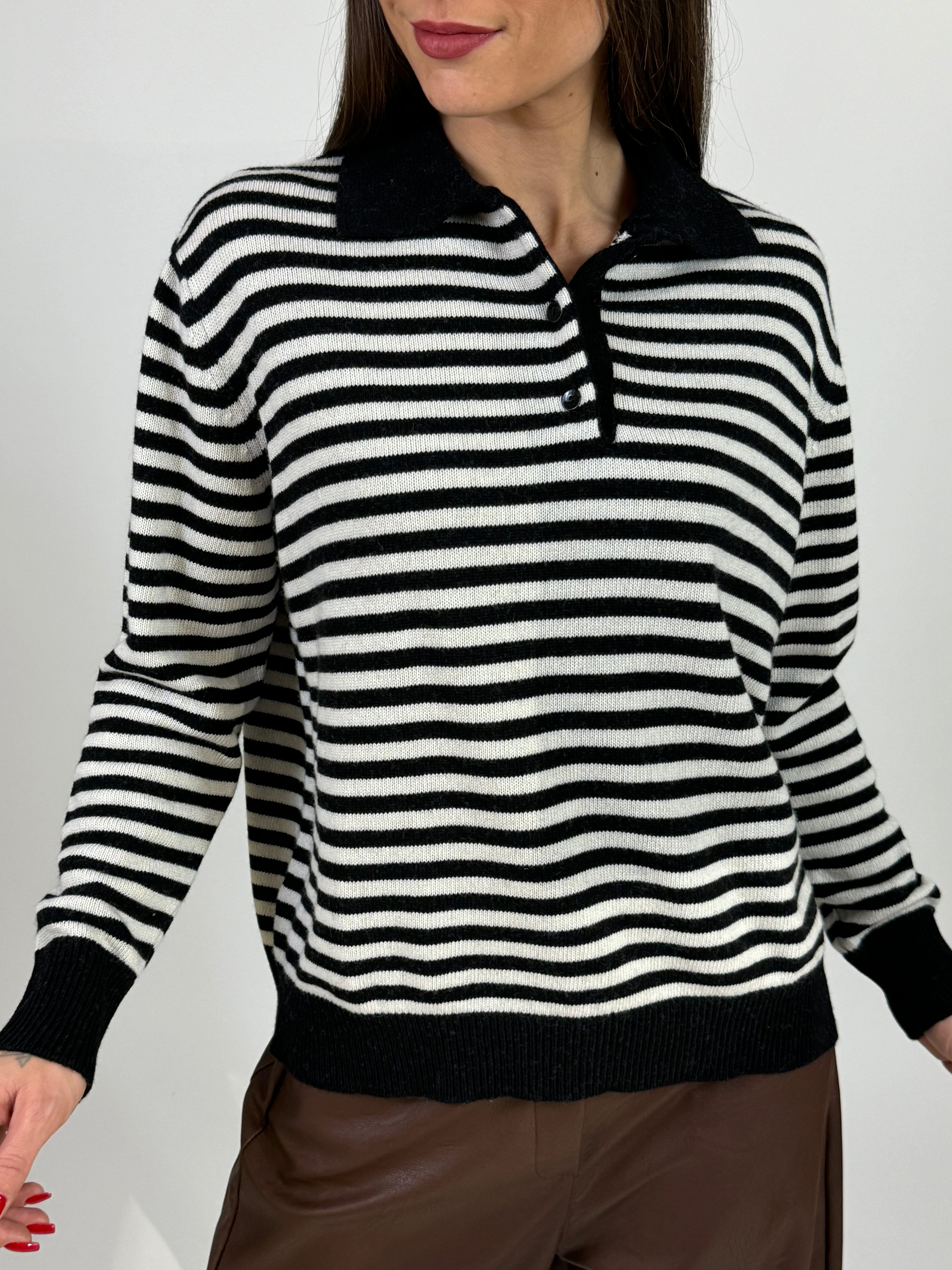 Maglia polo manica lunga Tensione In a righe