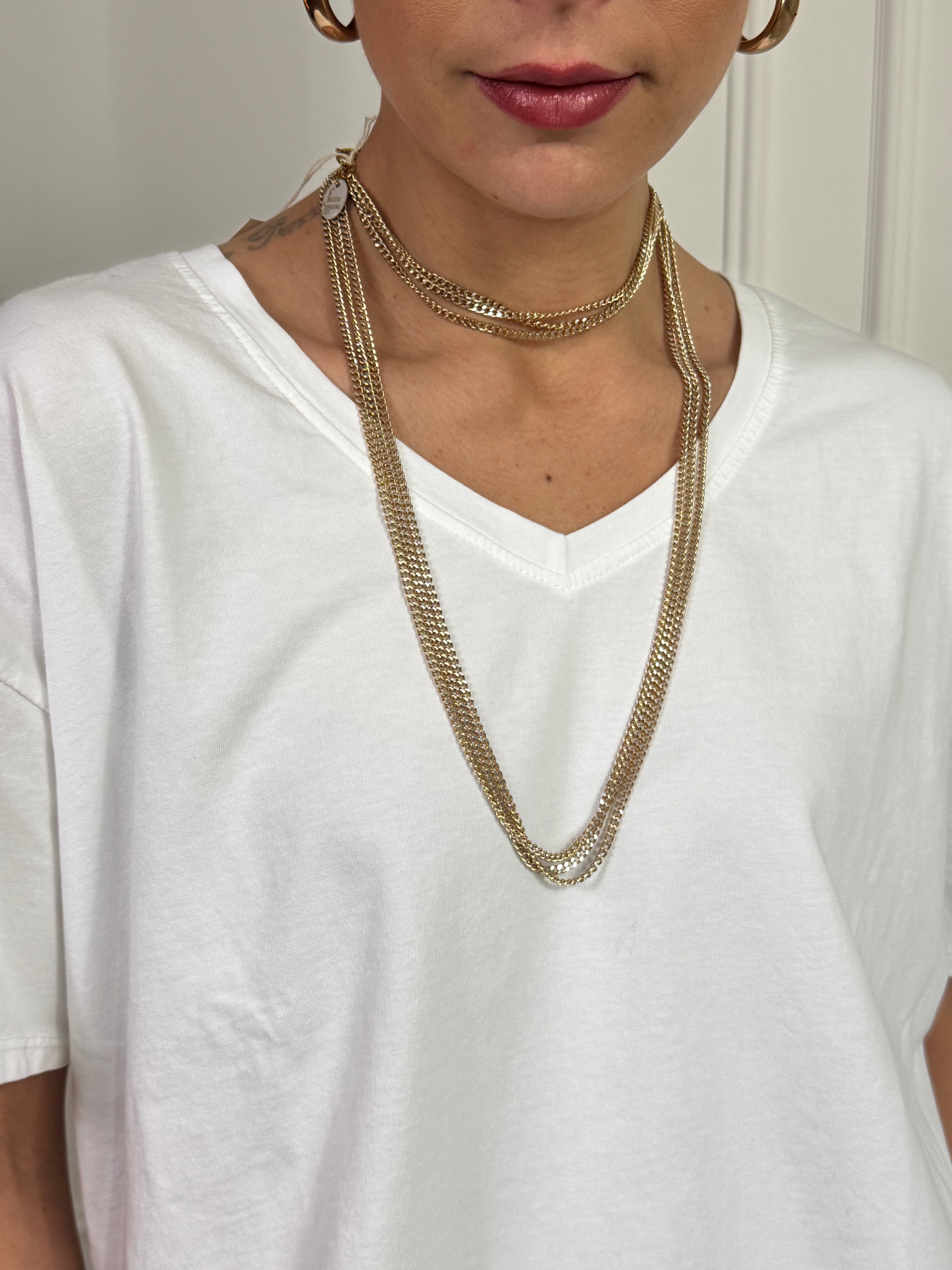 Collana Momi LUNGA TRIPLA CATENA SOTTILE