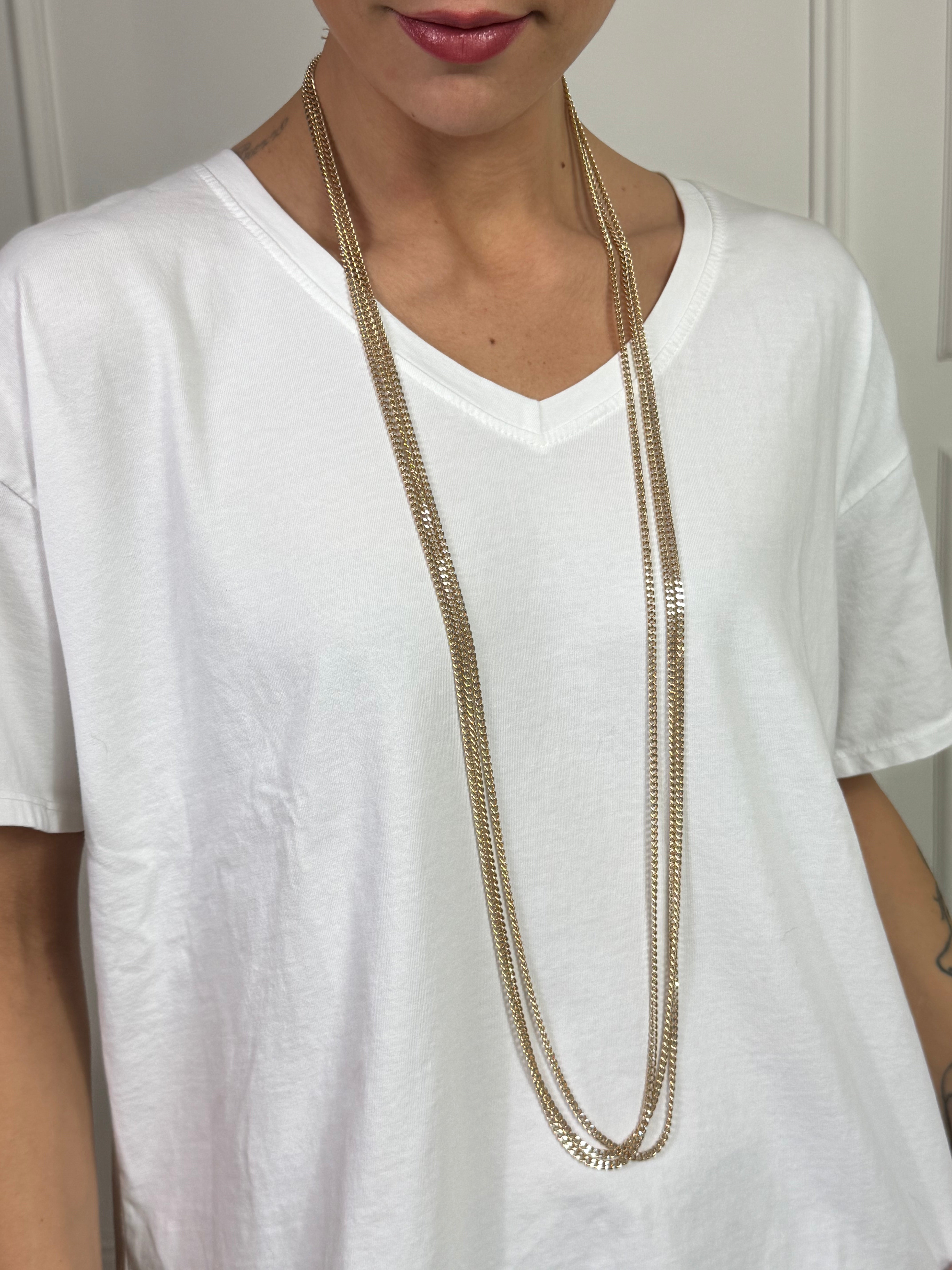 Collana Momi LUNGA TRIPLA CATENA SOTTILE