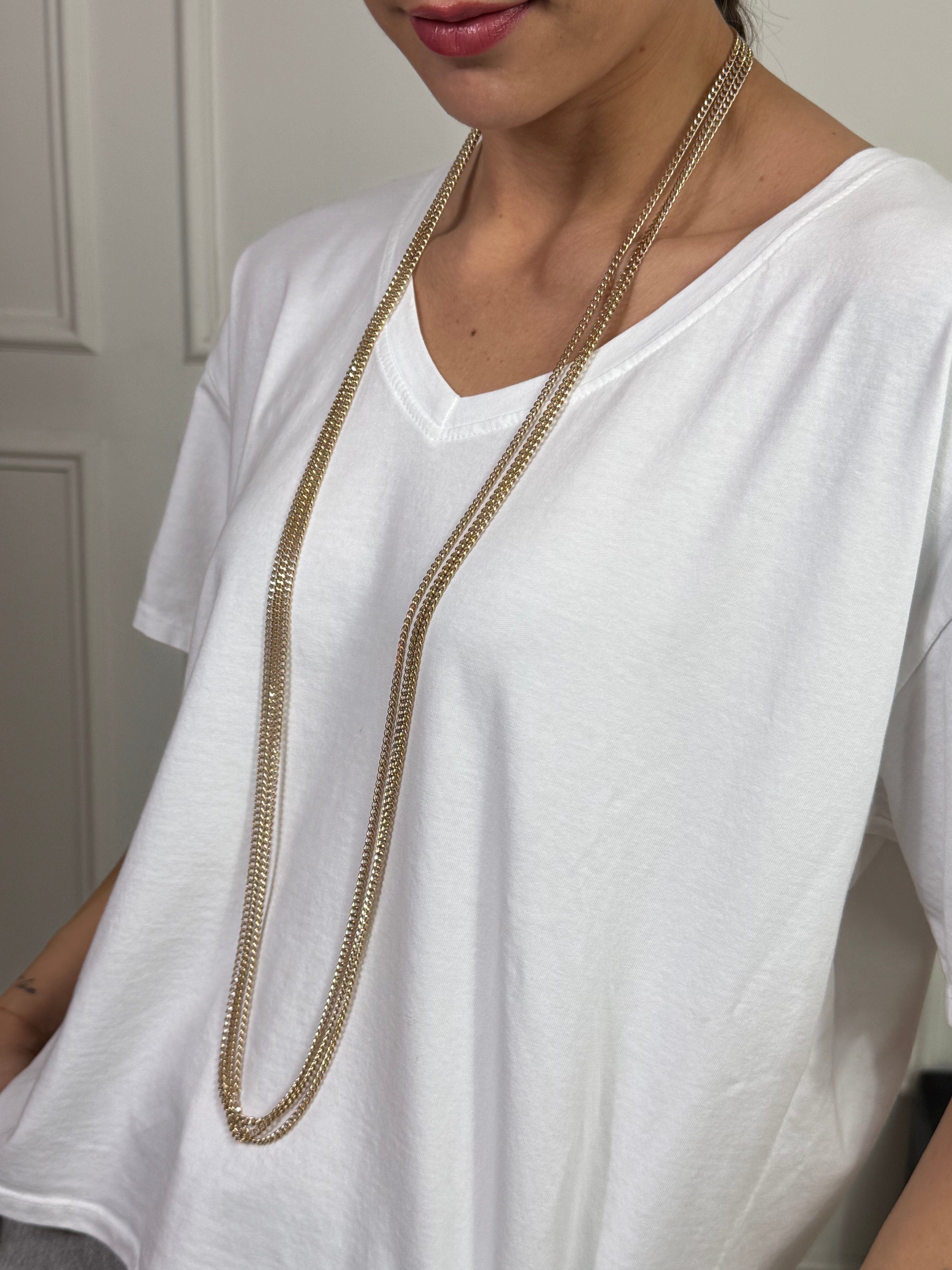 Collana Momi LUNGA TRIPLA CATENA SOTTILE