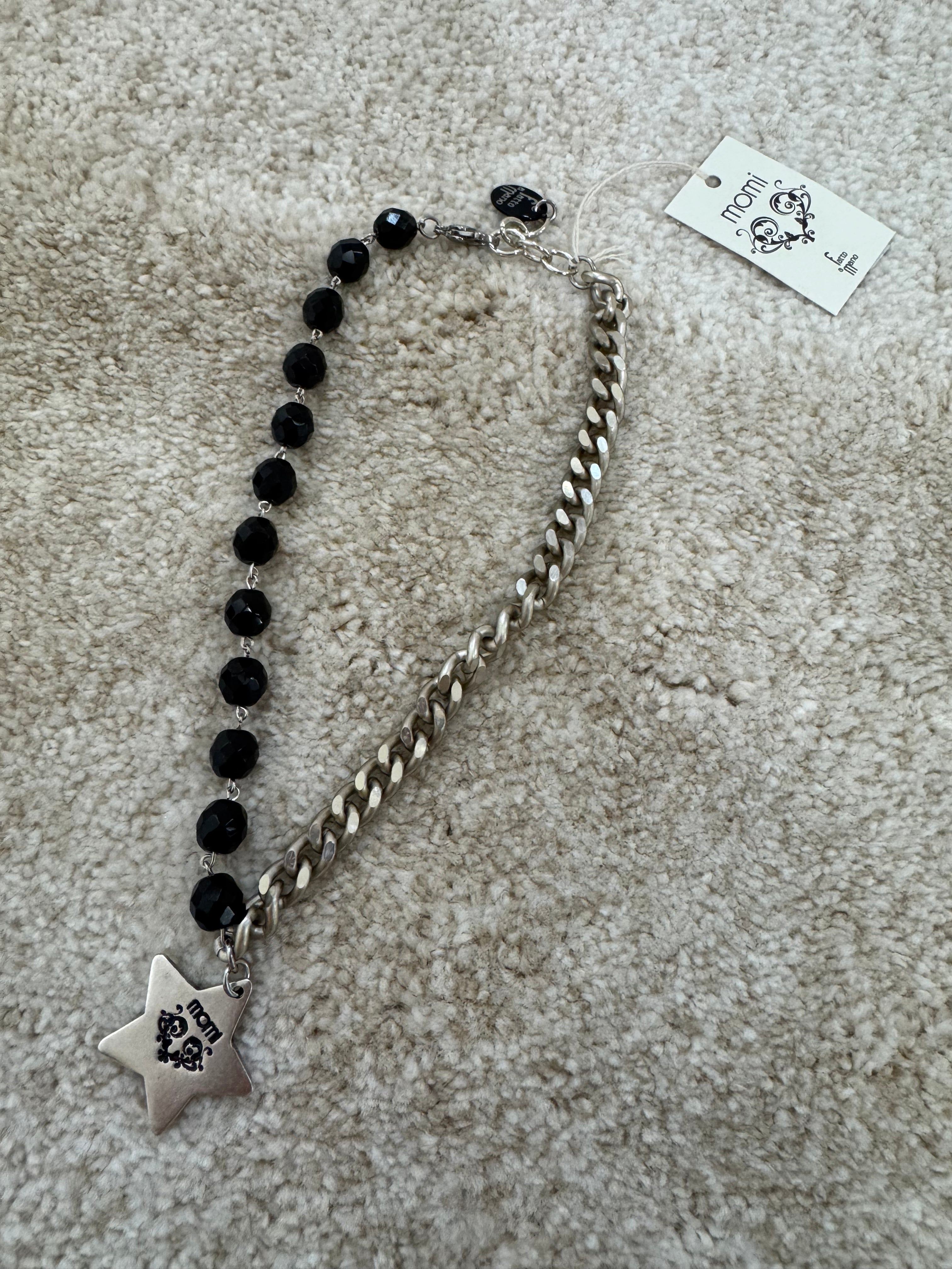 COLLANA CORTA / BRACCIALE DOPPIO GIRO Momi FRANCESCA- catena ARGENTO- ciondolo STELLA