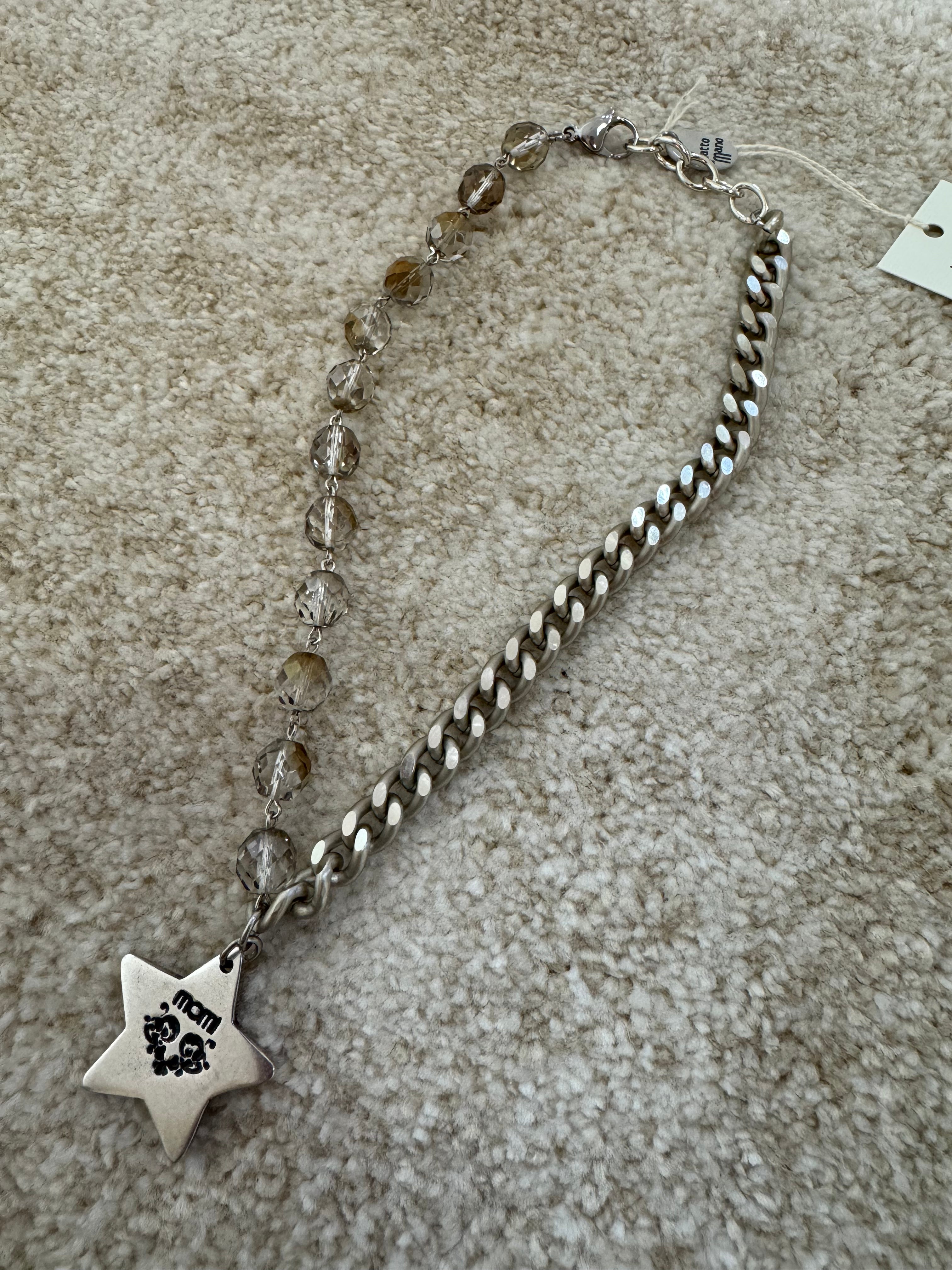 COLLANA CORTA / BRACCIALE DOPPIO GIRO Momi FRANCESCA- catena ARGENTO- ciondolo STELLA