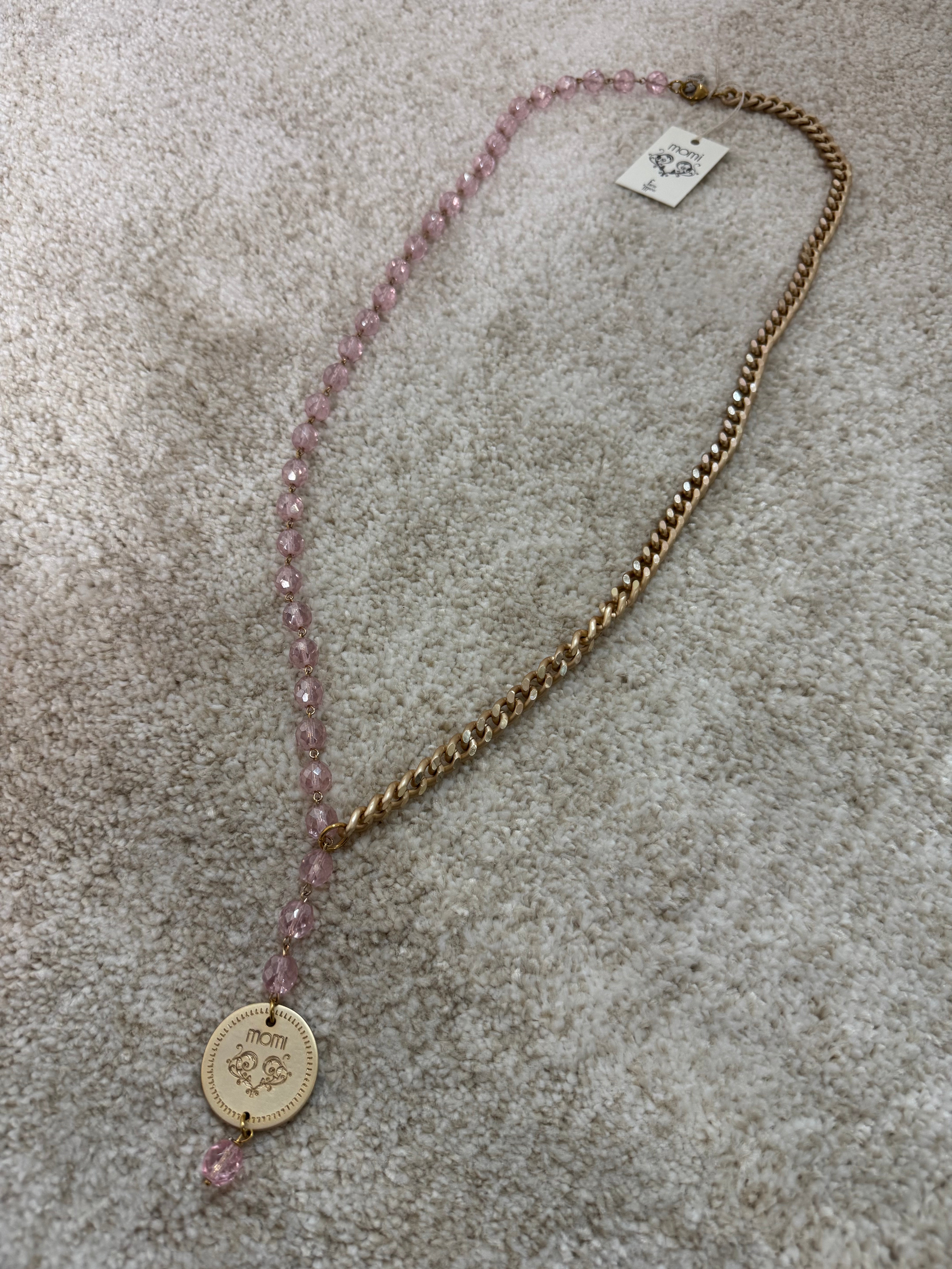 Collana Momi FRANCESCA LUNGA - catena ORO - ciondolo MEDAGLIA TONDO