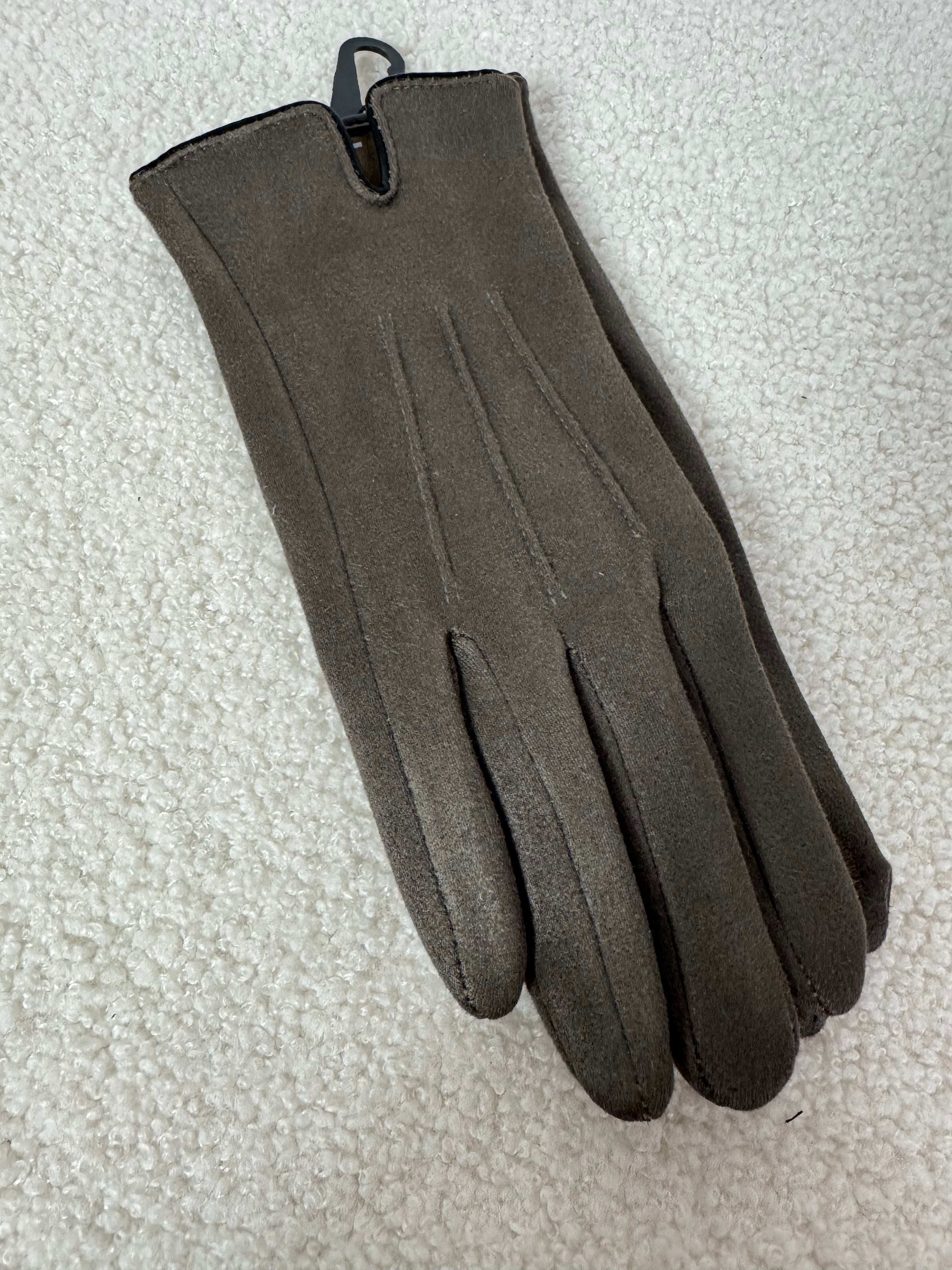 Guanti Susy Mix BASIC SCAMOSCIATO CON BORDO IN ECOPELLE