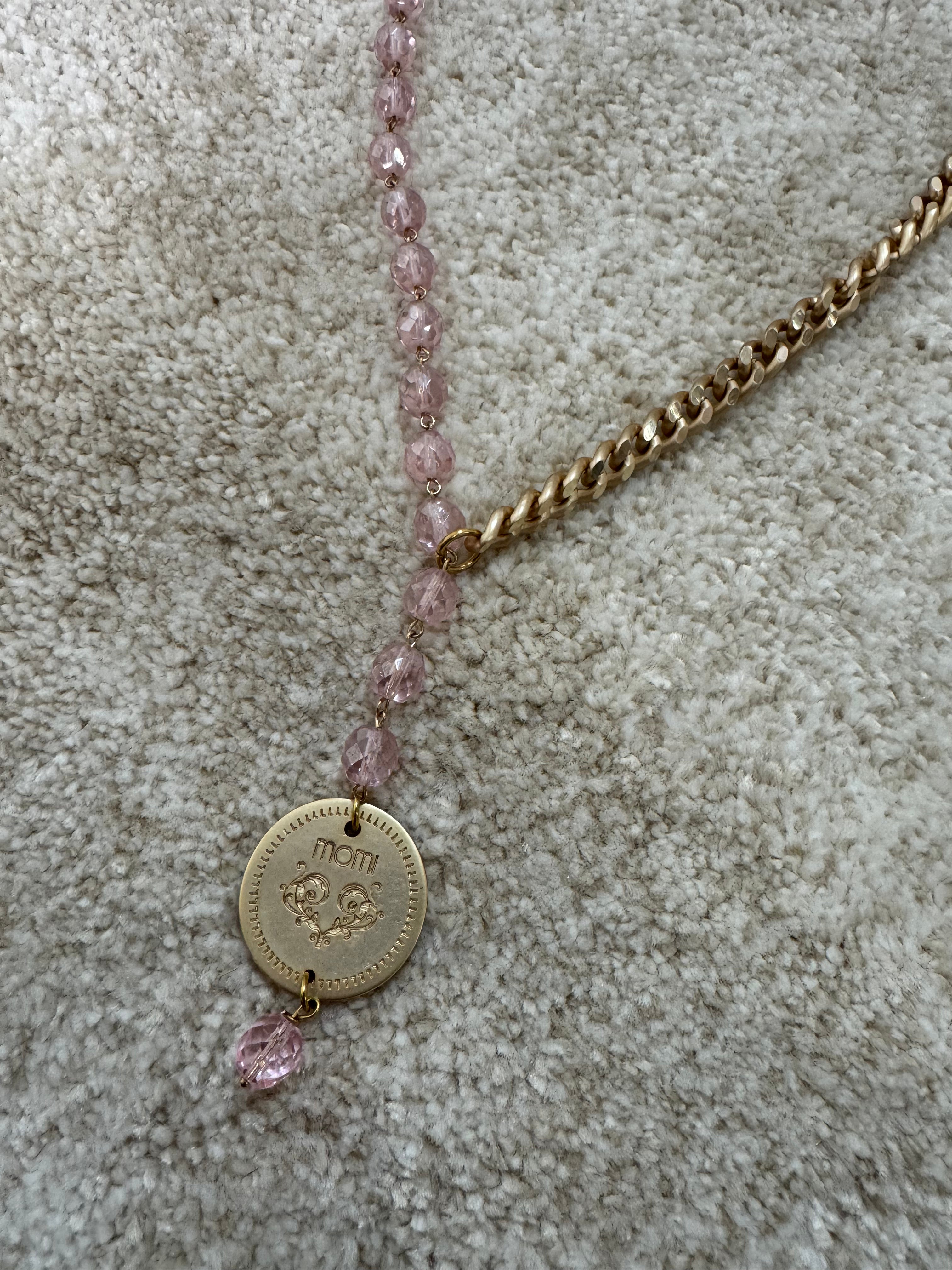 Collana Momi FRANCESCA LUNGA - catena ORO - ciondolo MEDAGLIA TONDO