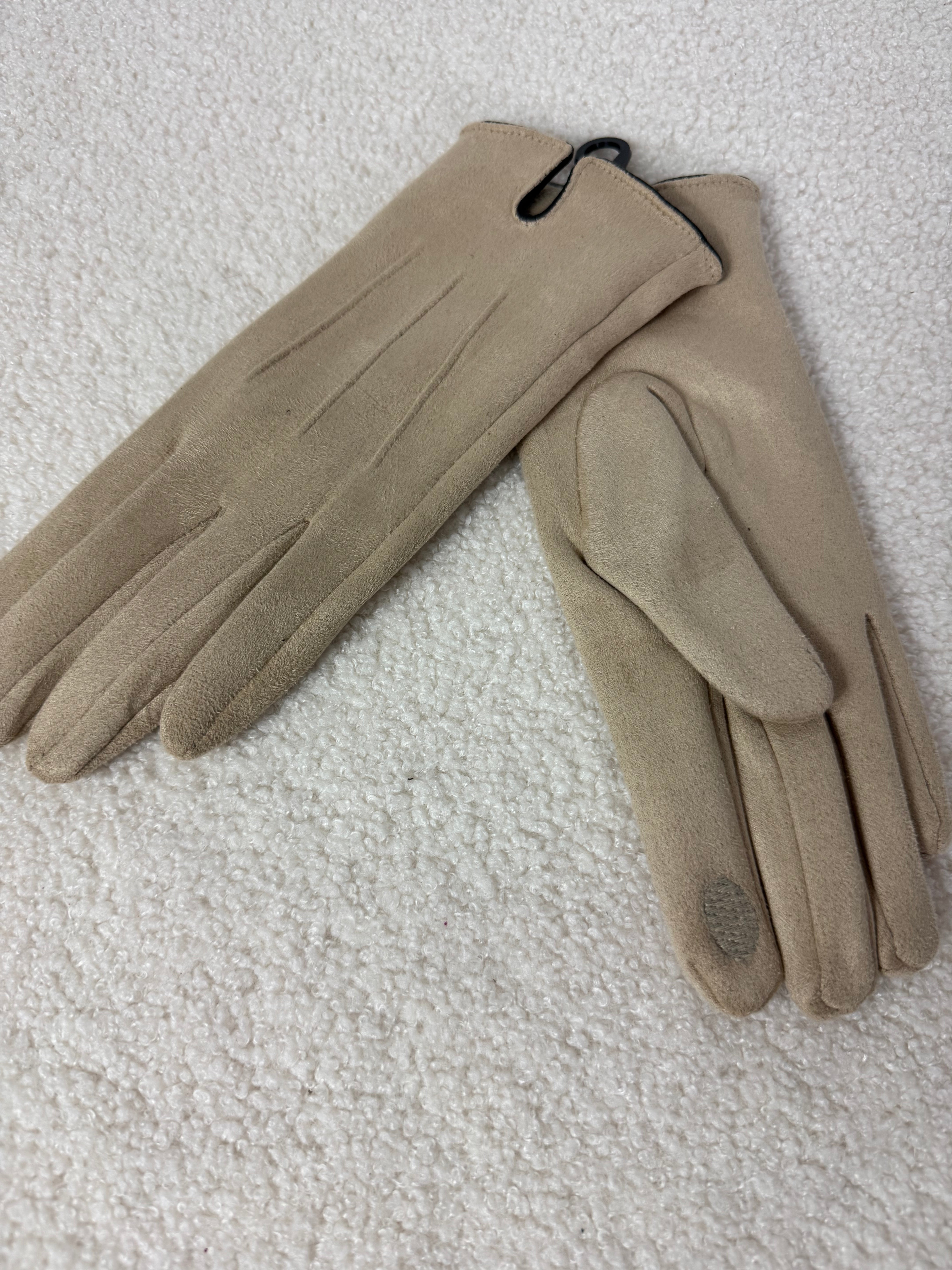 Guanti Susy Mix BASIC SCAMOSCIATO CON BORDO IN ECOPELLE