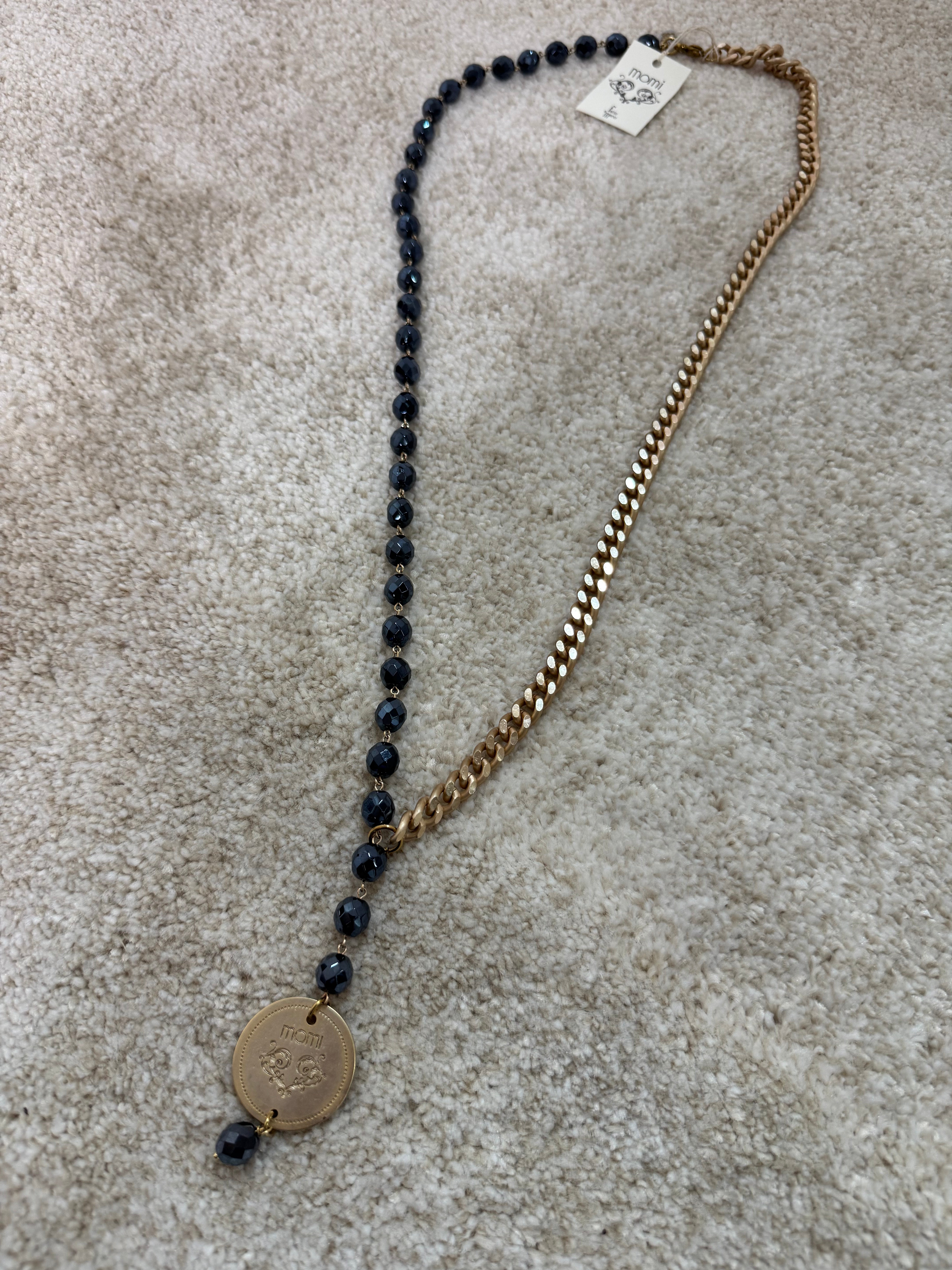 Collana Momi FRANCESCA LUNGA - catena ORO - ciondolo MEDAGLIA TONDO