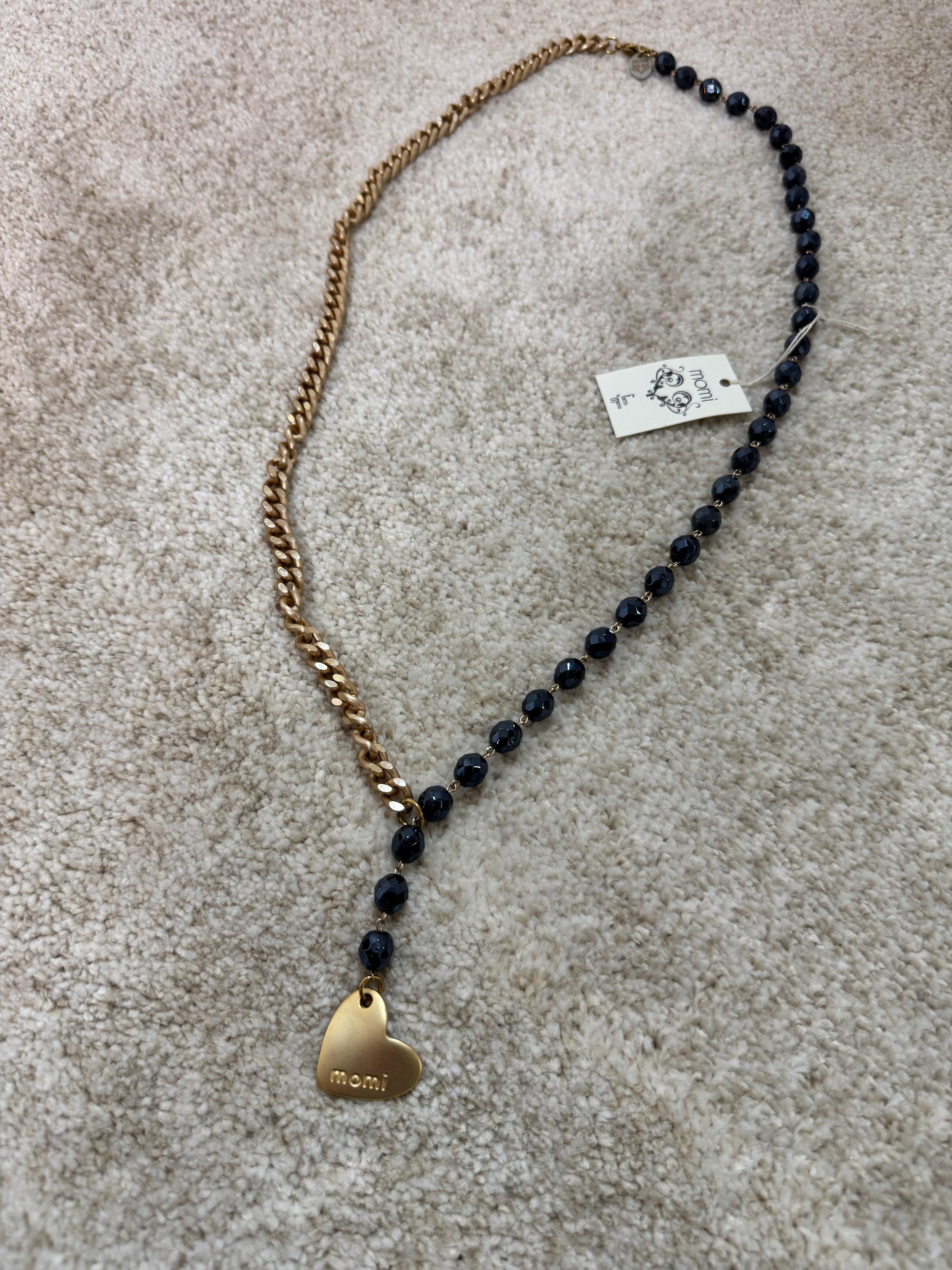 Collana Momi FRANCESCA LUNGA - catena ORO - ciondolo CUORE