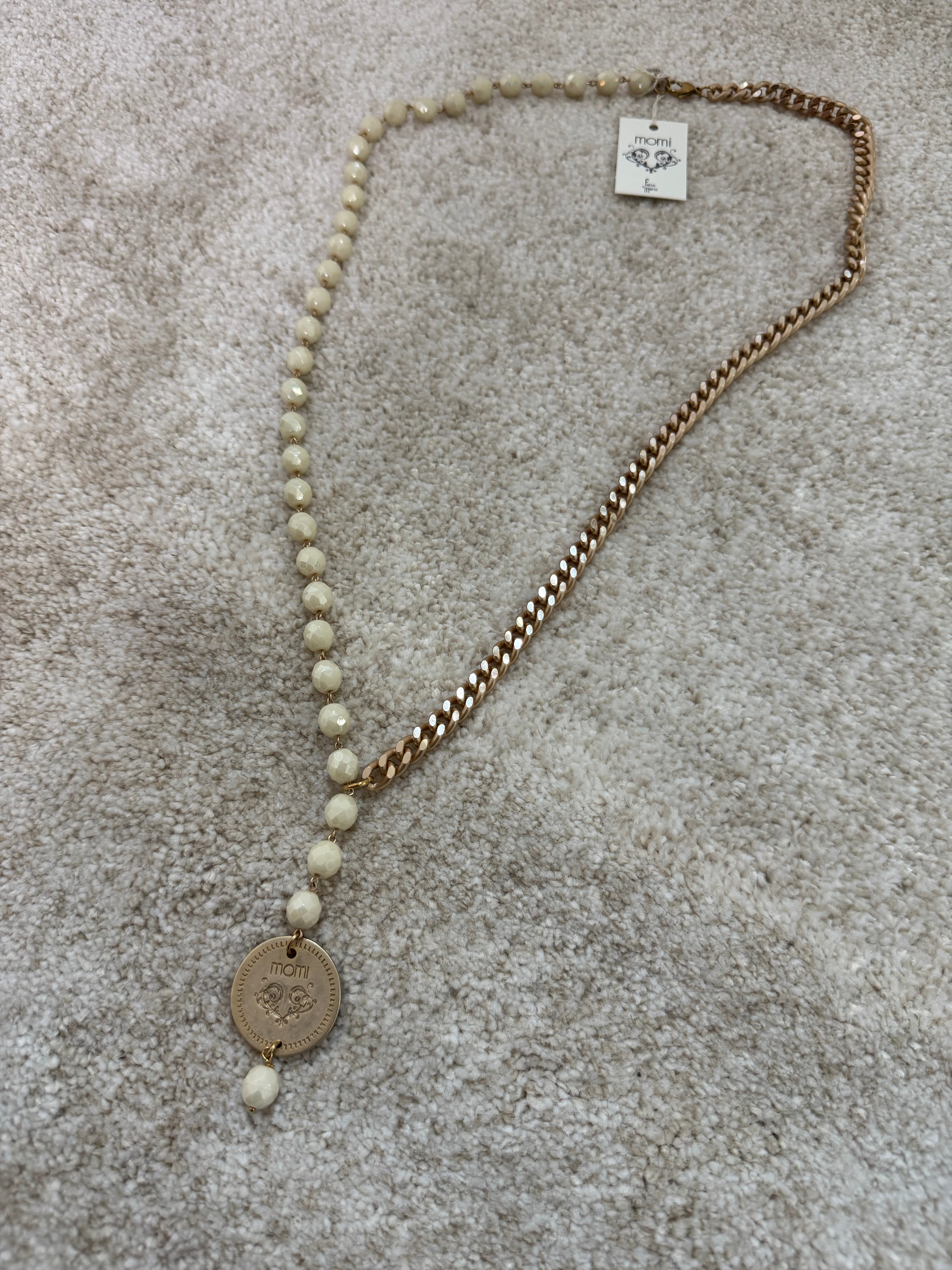 Collana Momi FRANCESCA LUNGA - catena ORO - ciondolo MEDAGLIA TONDO