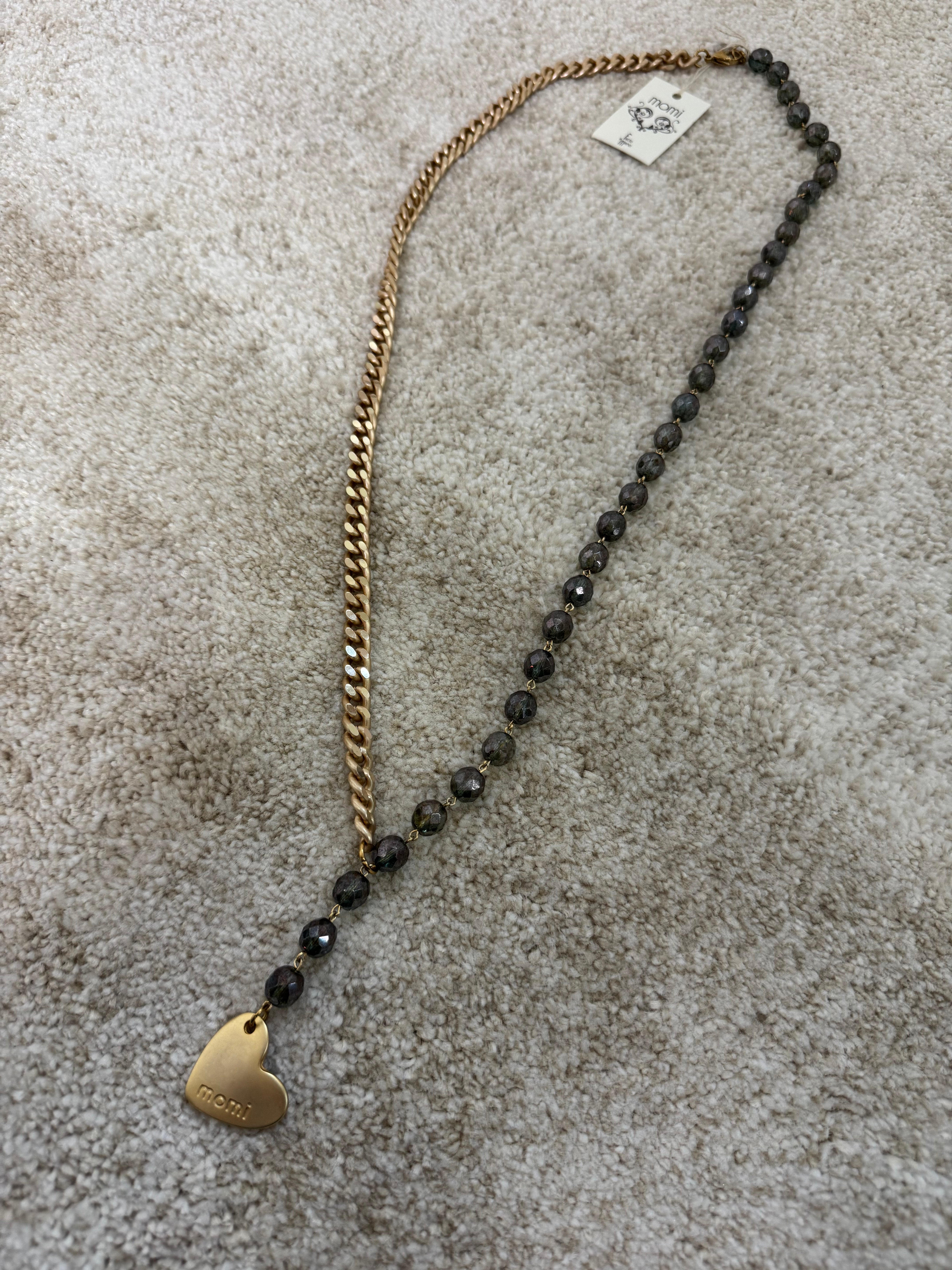 Collana Momi FRANCESCA LUNGA - catena ORO - ciondolo CUORE