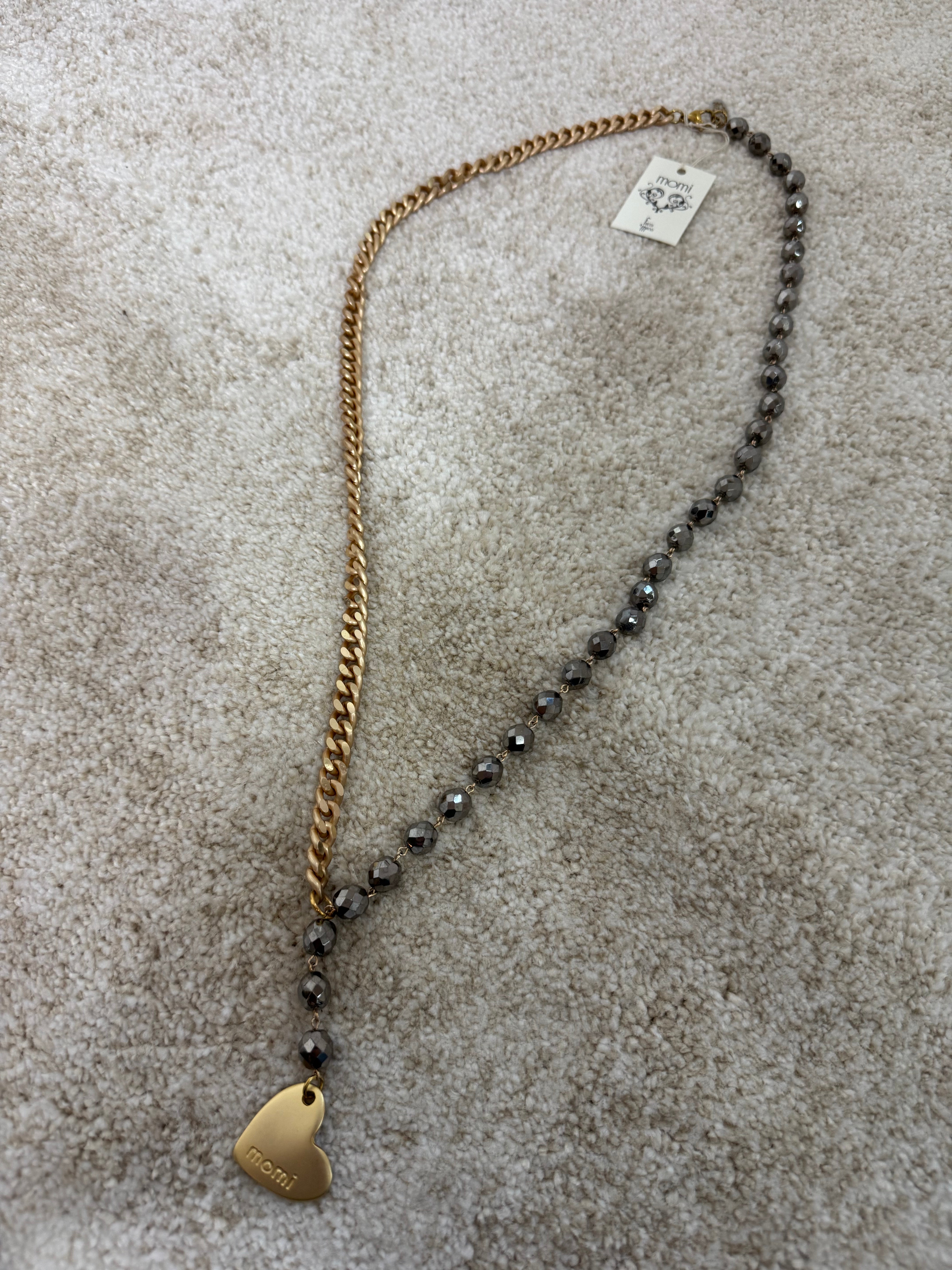 Collana Momi FRANCESCA LUNGA - catena ORO - ciondolo CUORE