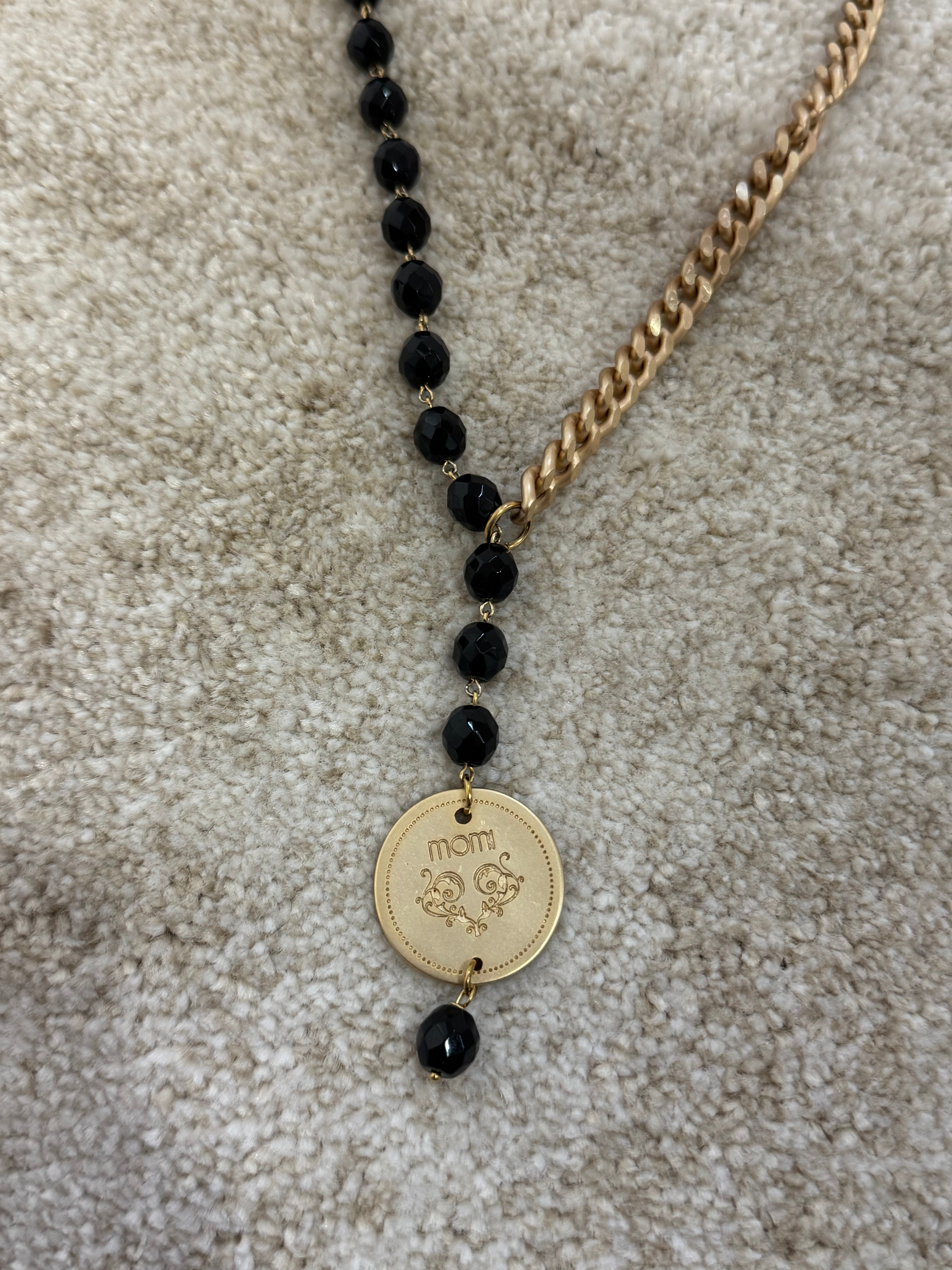 Collana Momi FRANCESCA LUNGA - catena ORO - ciondolo MEDAGLIA TONDO