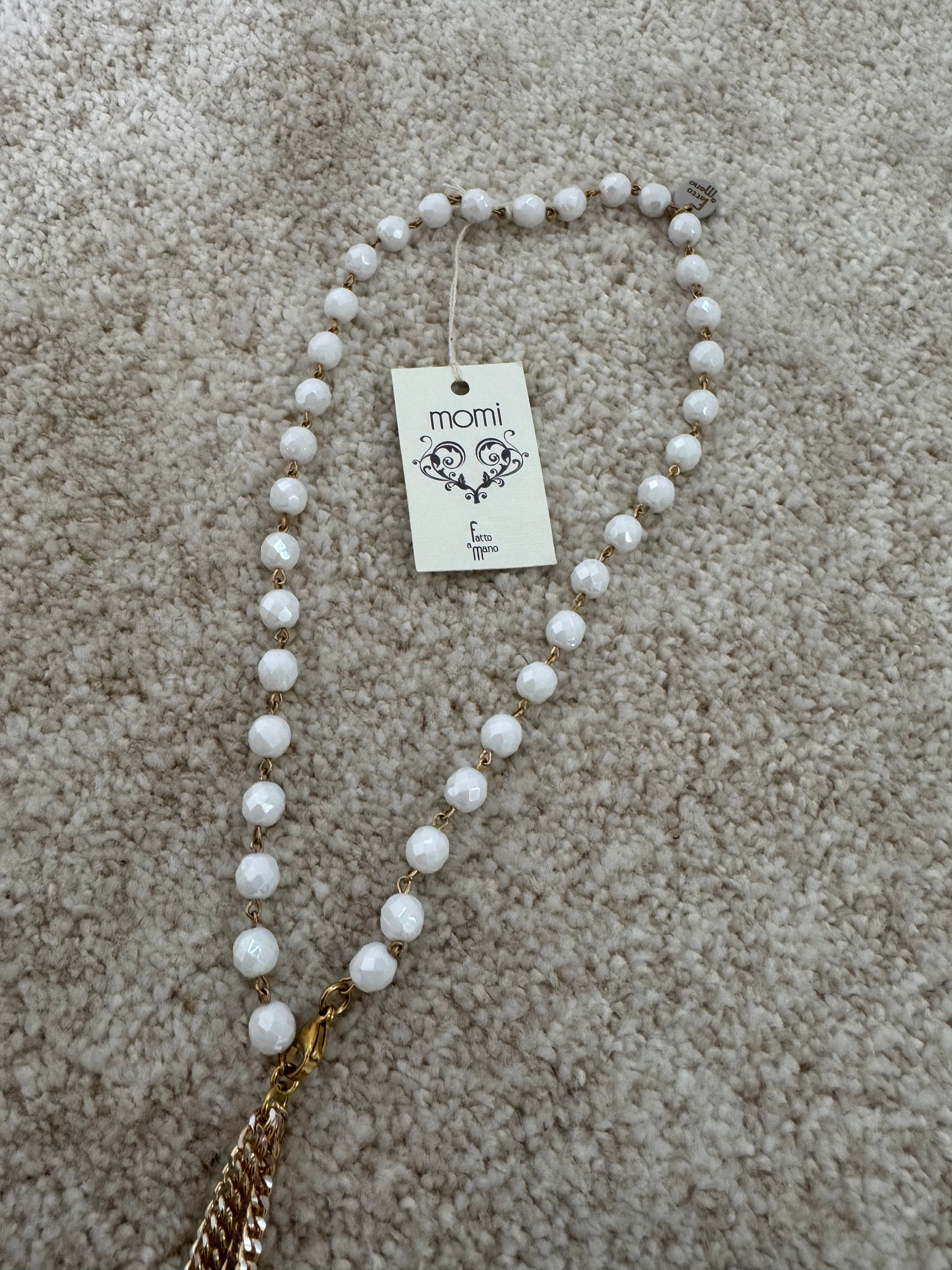 Collana cravattina Momi LILLY CON CRISTALLI O PERLE - catena ORO