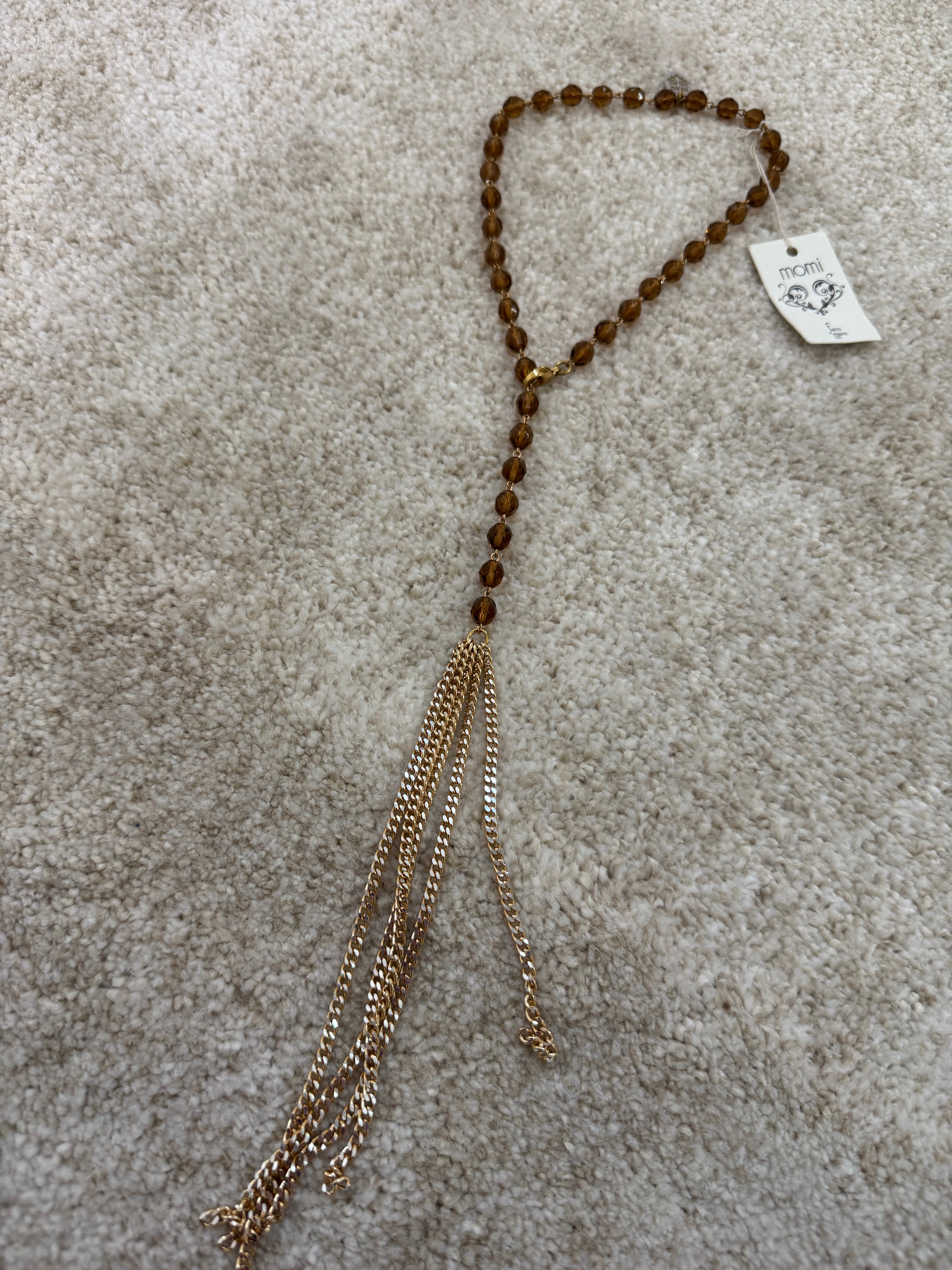 Collana cravattina Momi LILLY CON CRISTALLI O PERLE - catena ORO