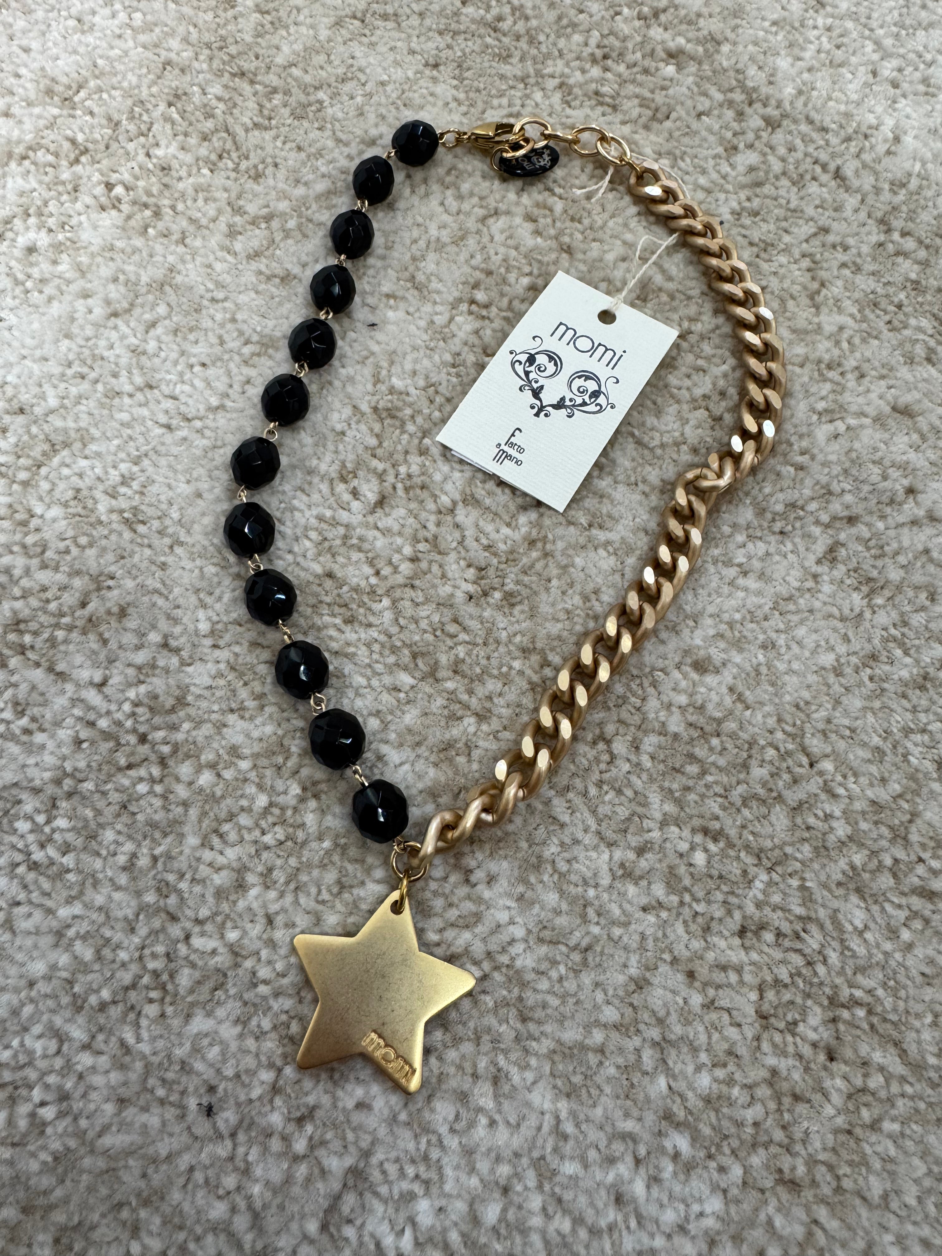 COLLANA CORTA / BRACCIALE DOPPIO GIRO Momi FRANCESCA- catena ORO - ciondolo STELLA