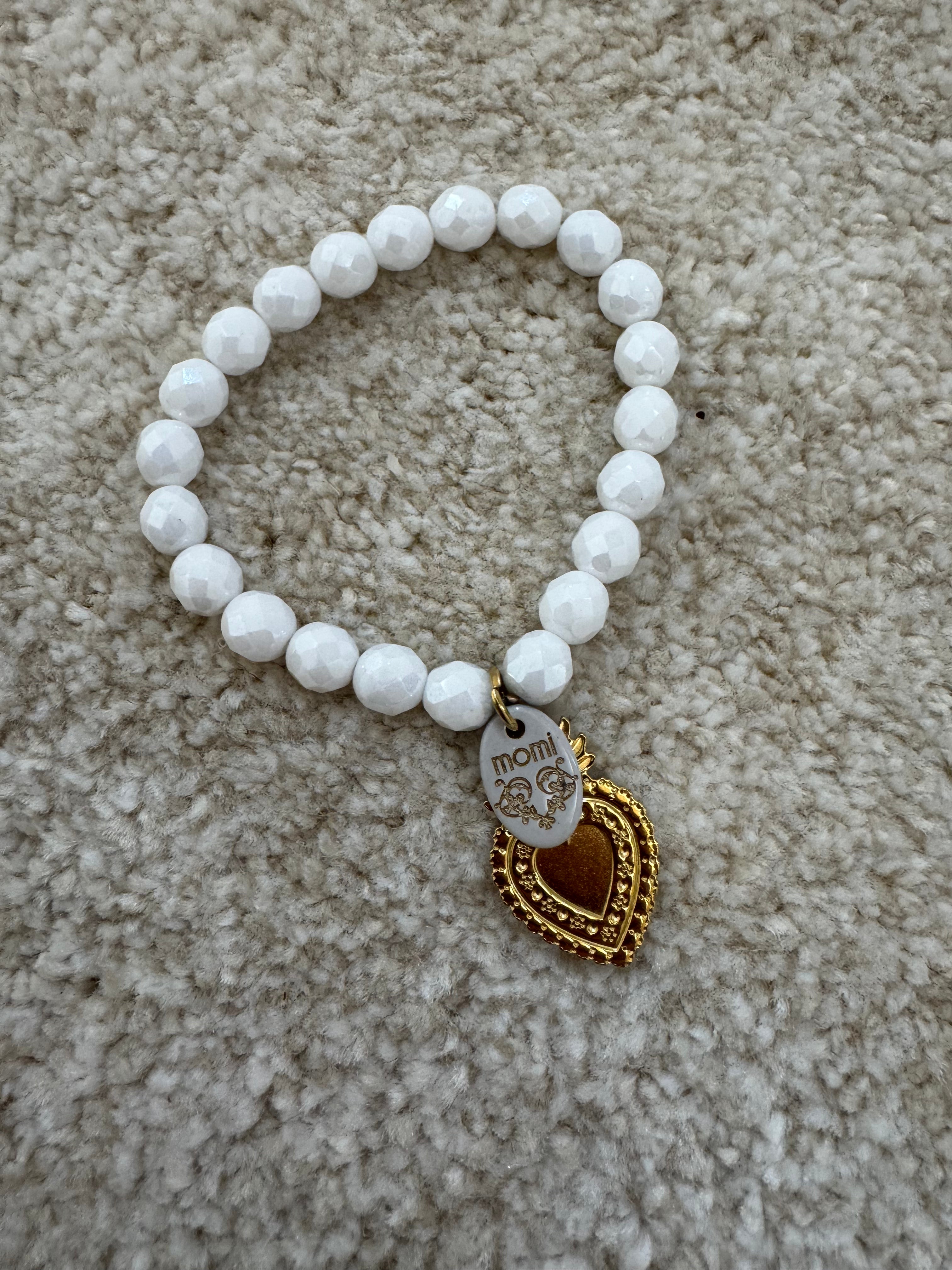 Bracciale con elastico Momi cristalli e ciondoli