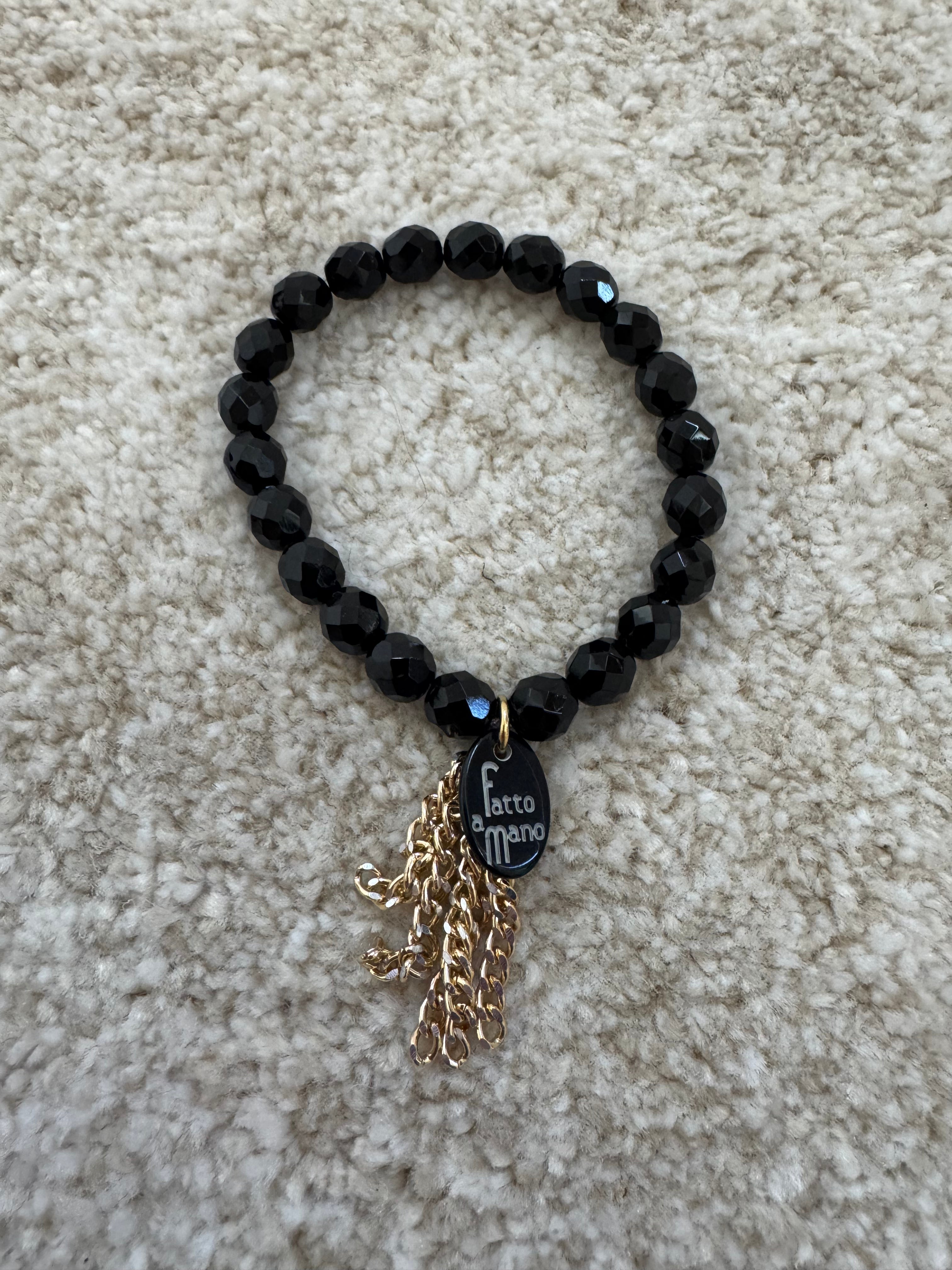 Bracciale con elastico Momi cristalli e ciondoli