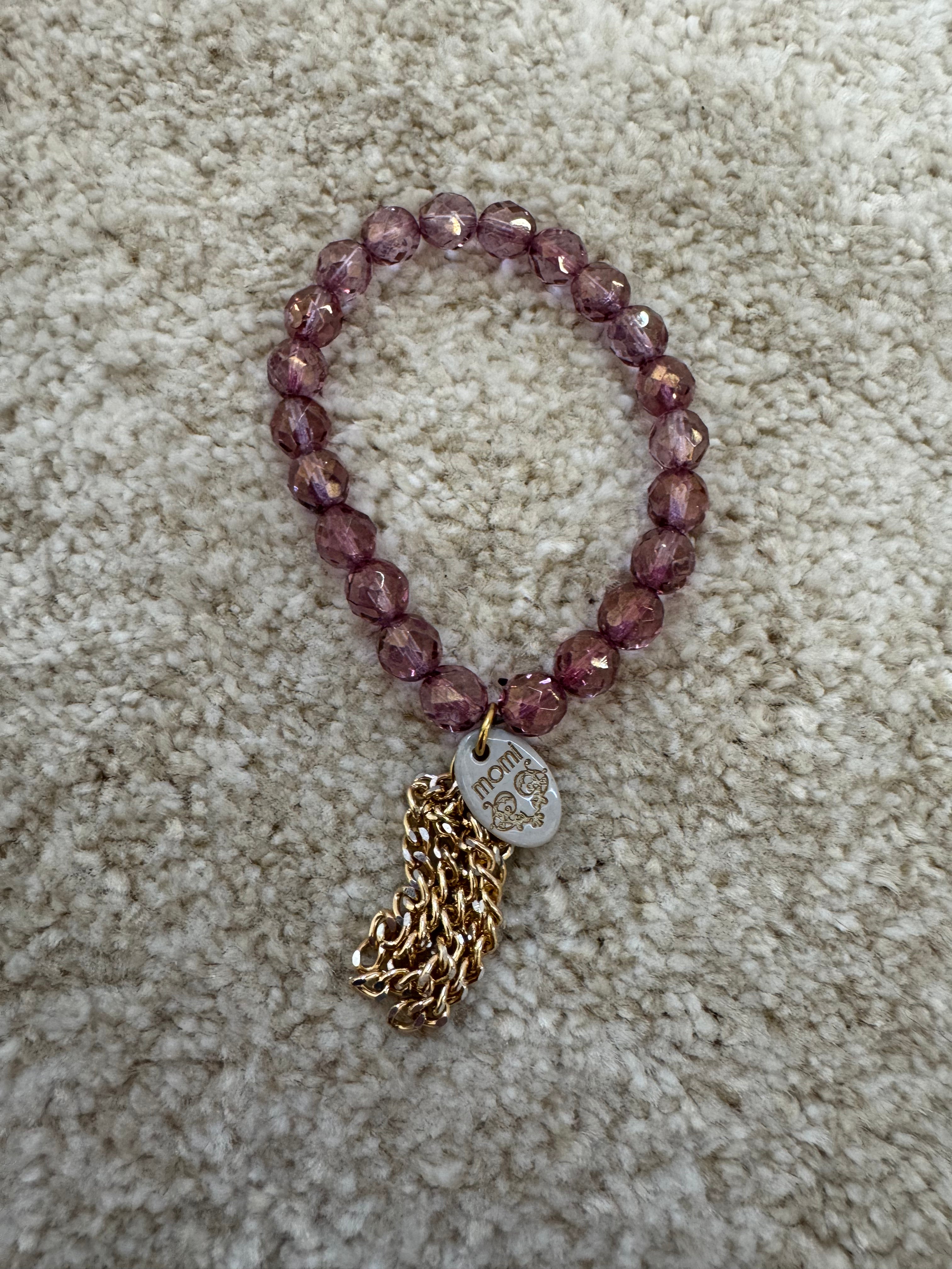 Bracciale con elastico Momi cristalli e ciondoli