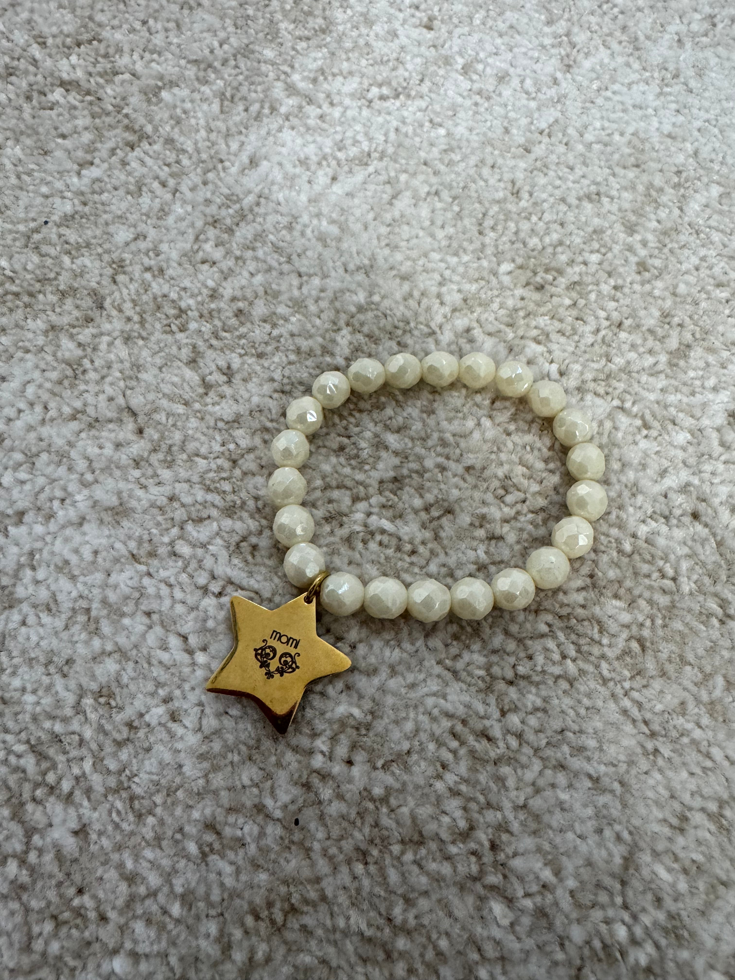 Bracciale con elastico Momi cristalli e ciondoli