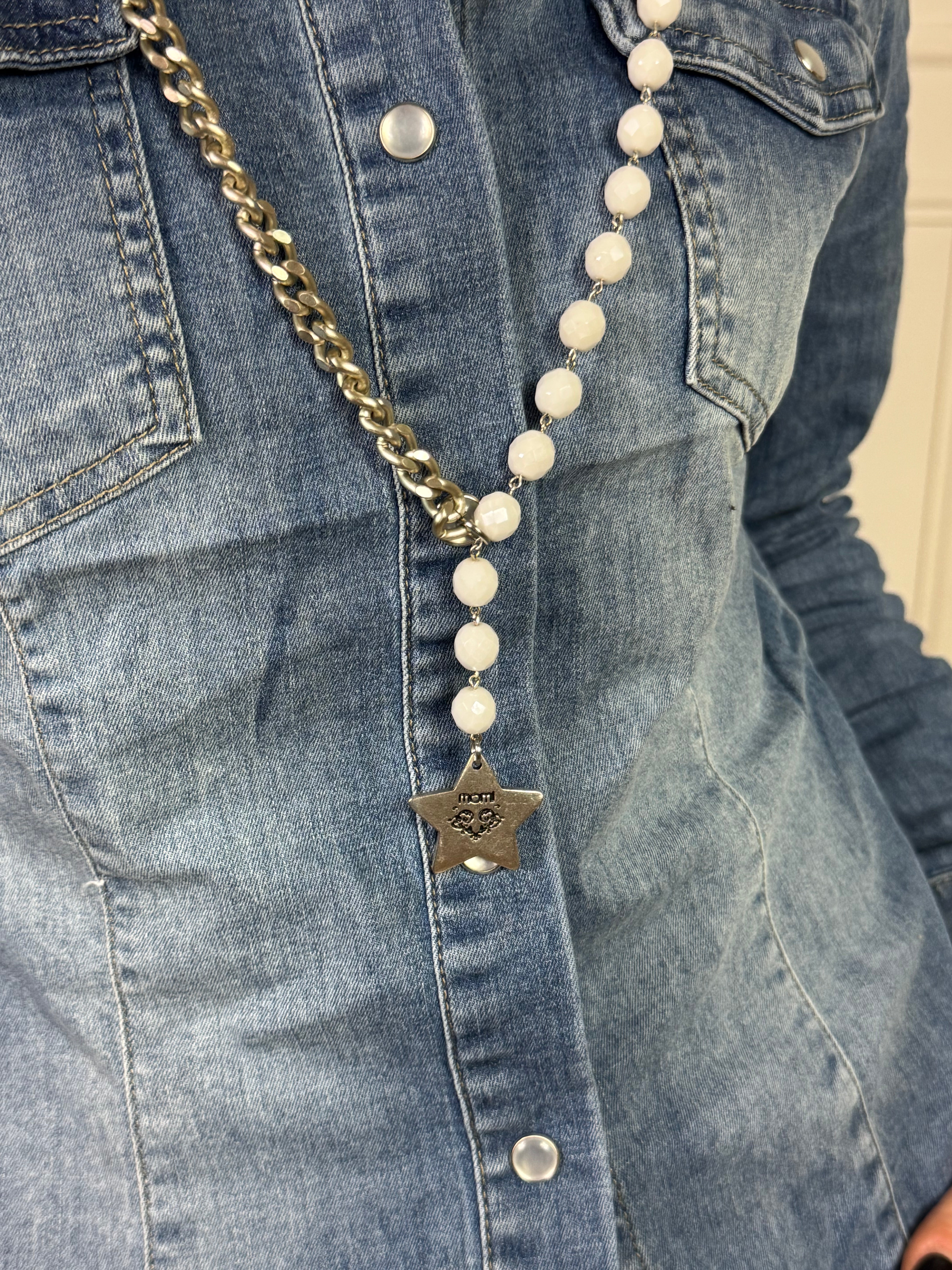 Collana Momi FRANCESCA LUNGA - catena ARGENTO - ciondolo STELLA
