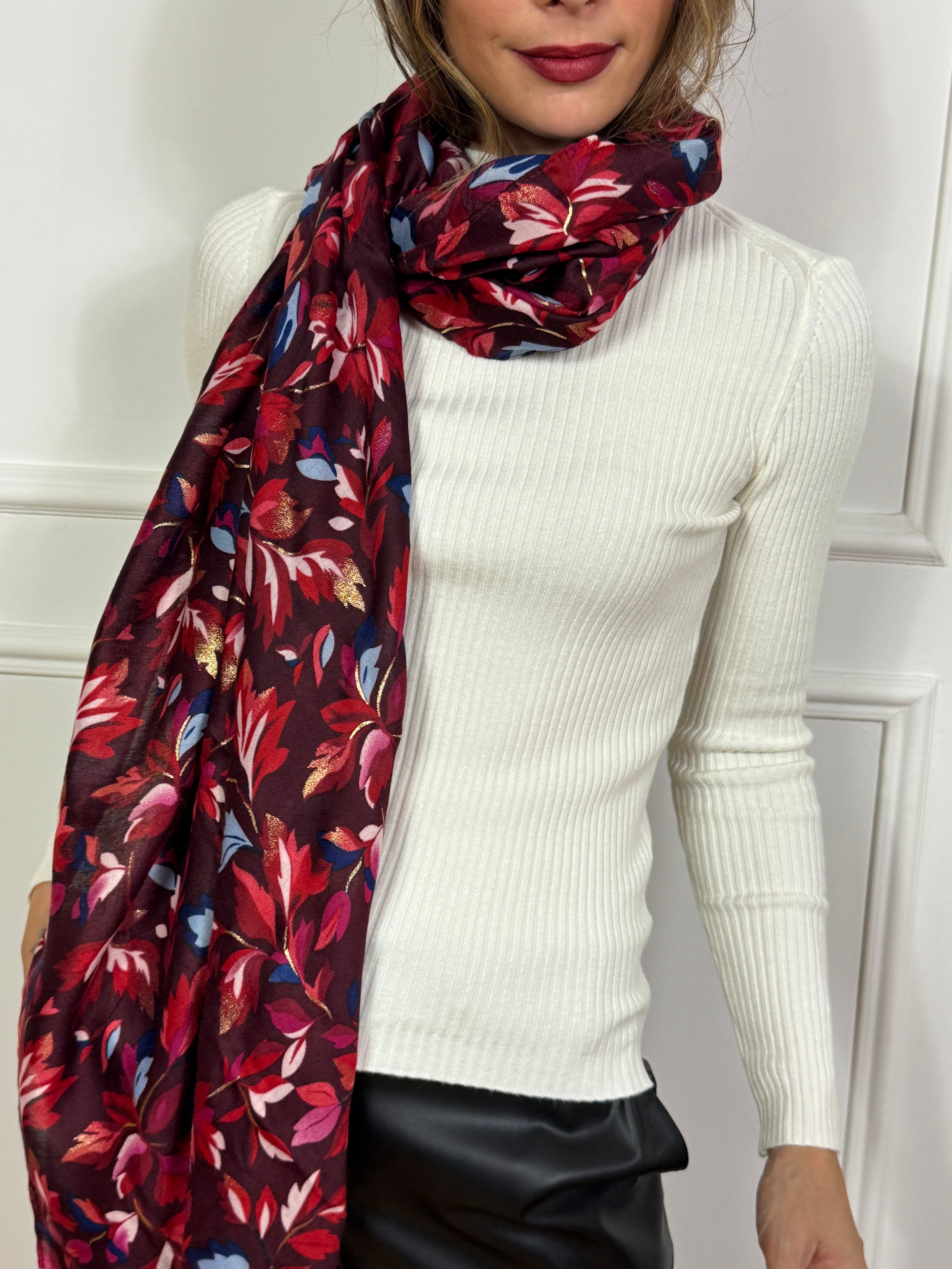 Foulard FIORI CON DETTAGLI LAME'
