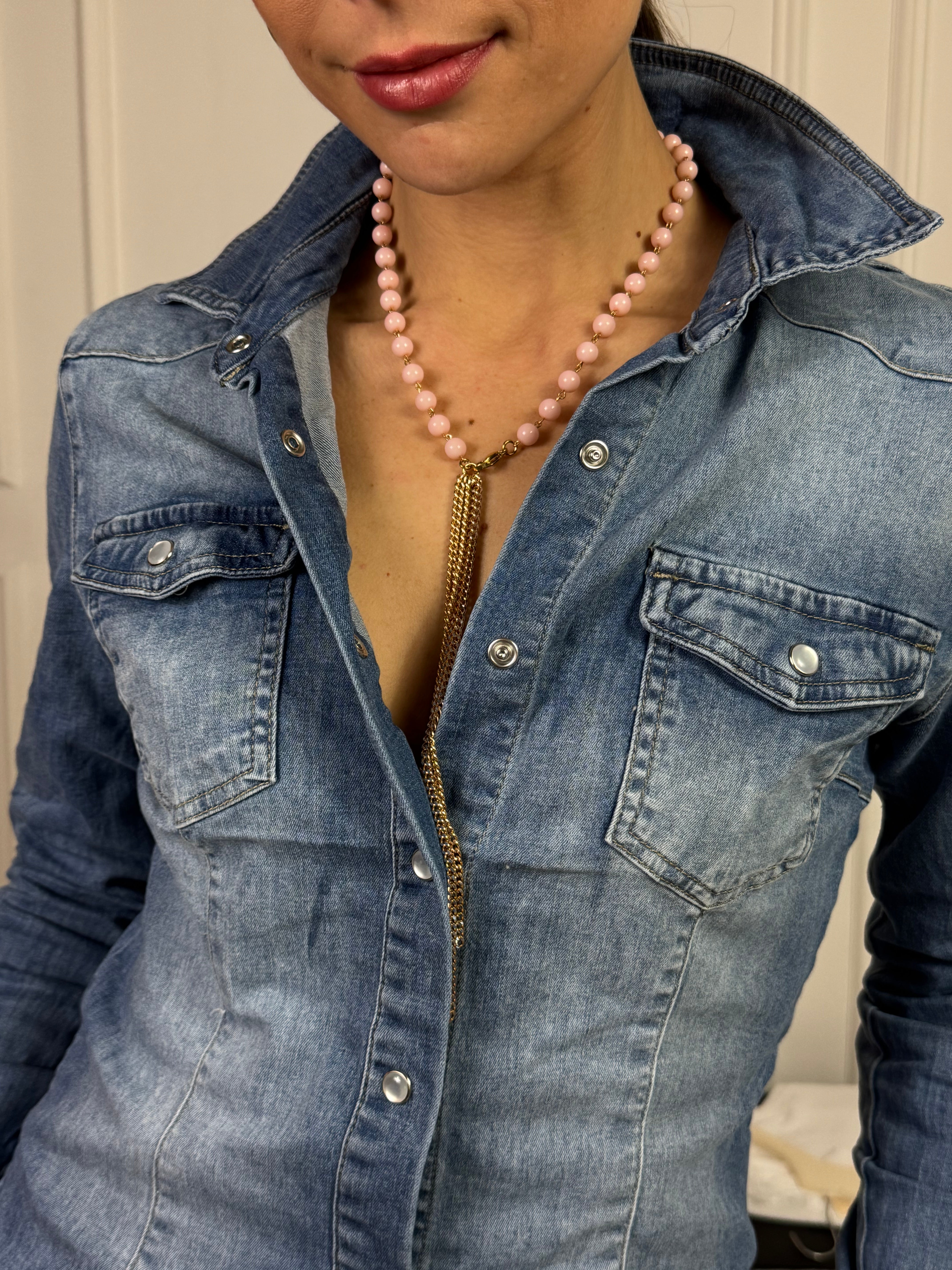 Collana Momi LILLY CON CRISTALLI O PERLE - catena ORO