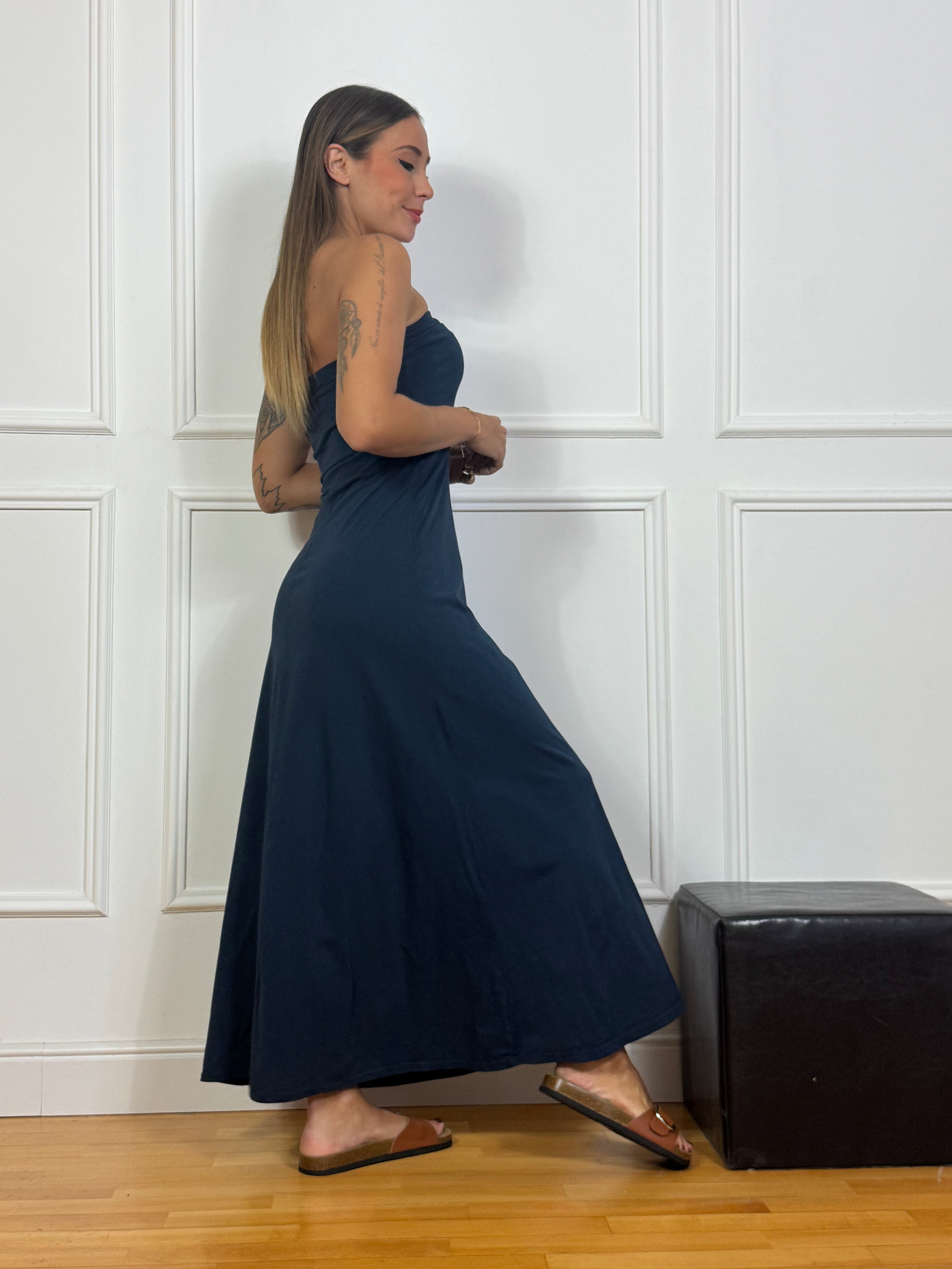 Abito lungo a fascia Susy Mix in cotone
