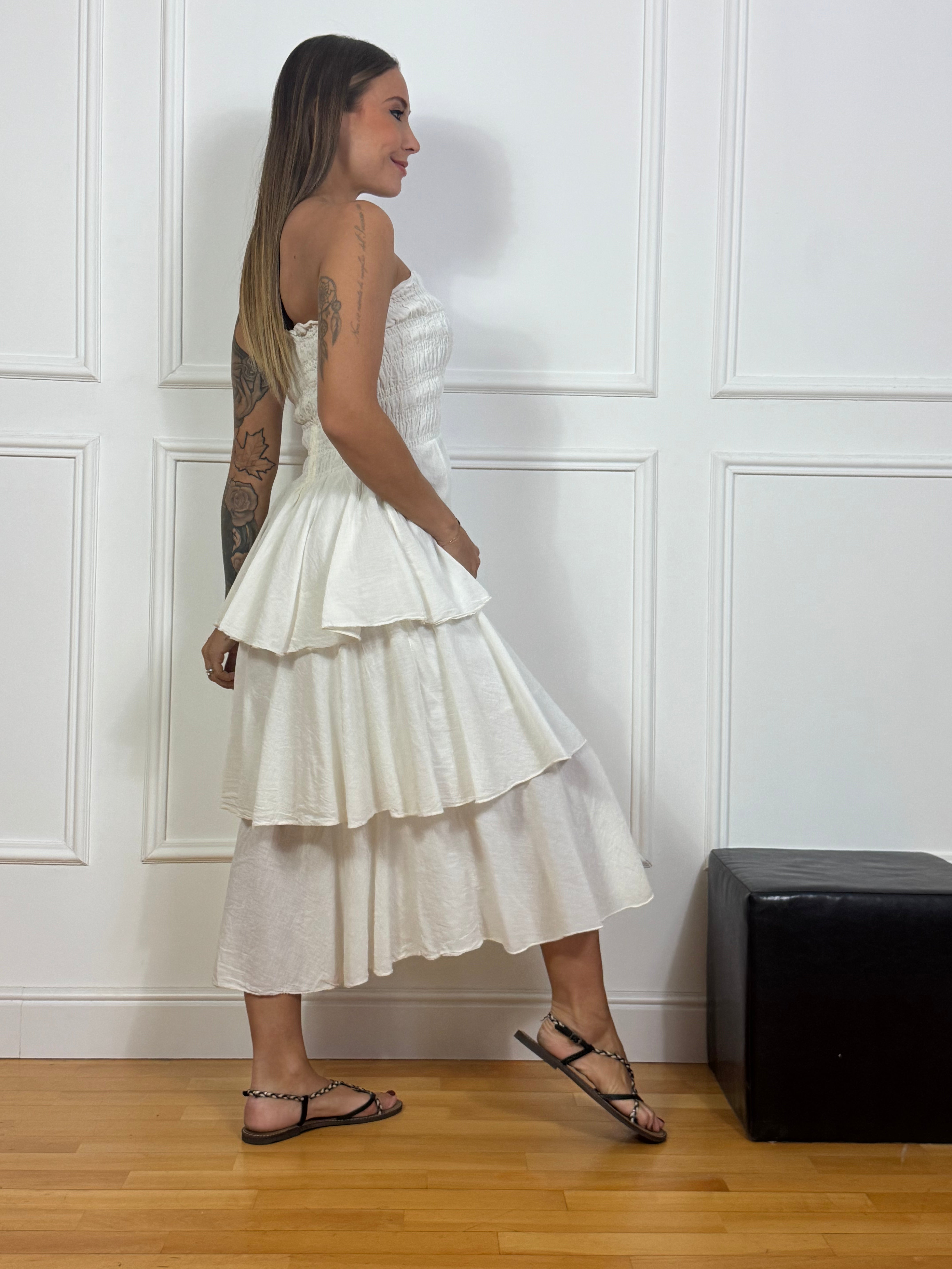 Abito a fascia Victoria ILMH con balze