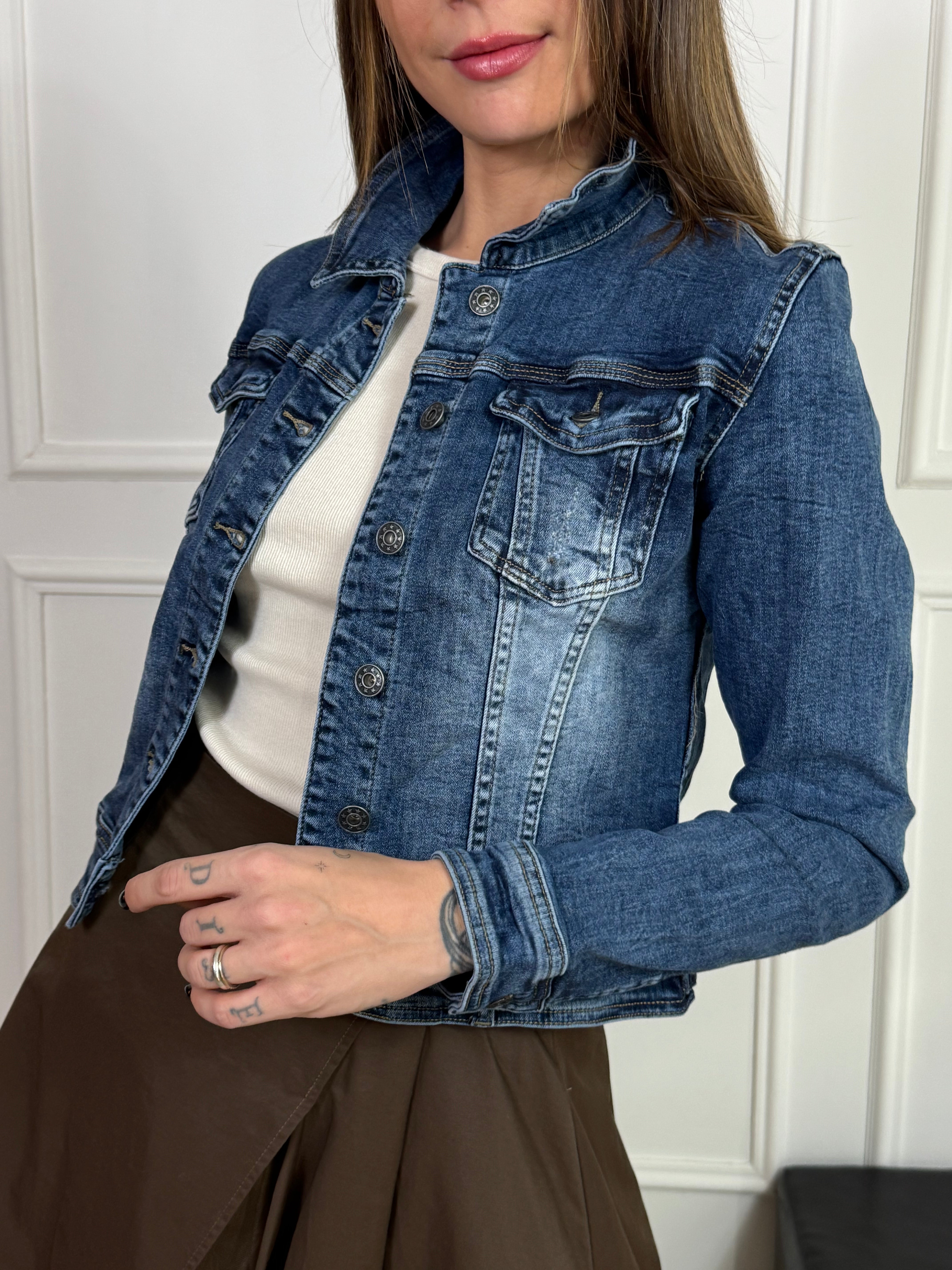 Giacca di jeans Victoria ILMH DENIM BLUE MEDIUM DELAVE'