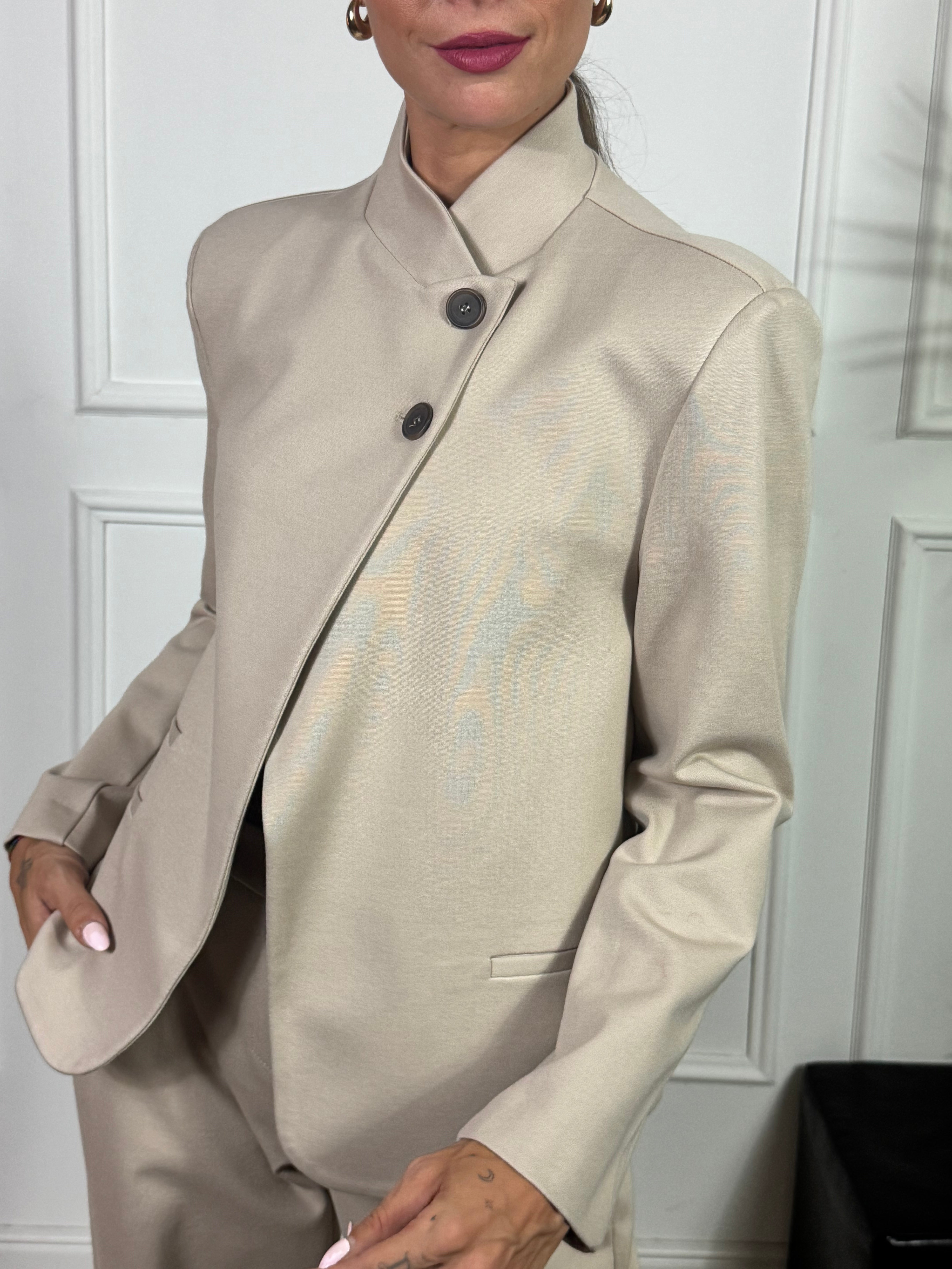 Giacca blazer in punto Milano KONTATTO bottoni laterali coreana