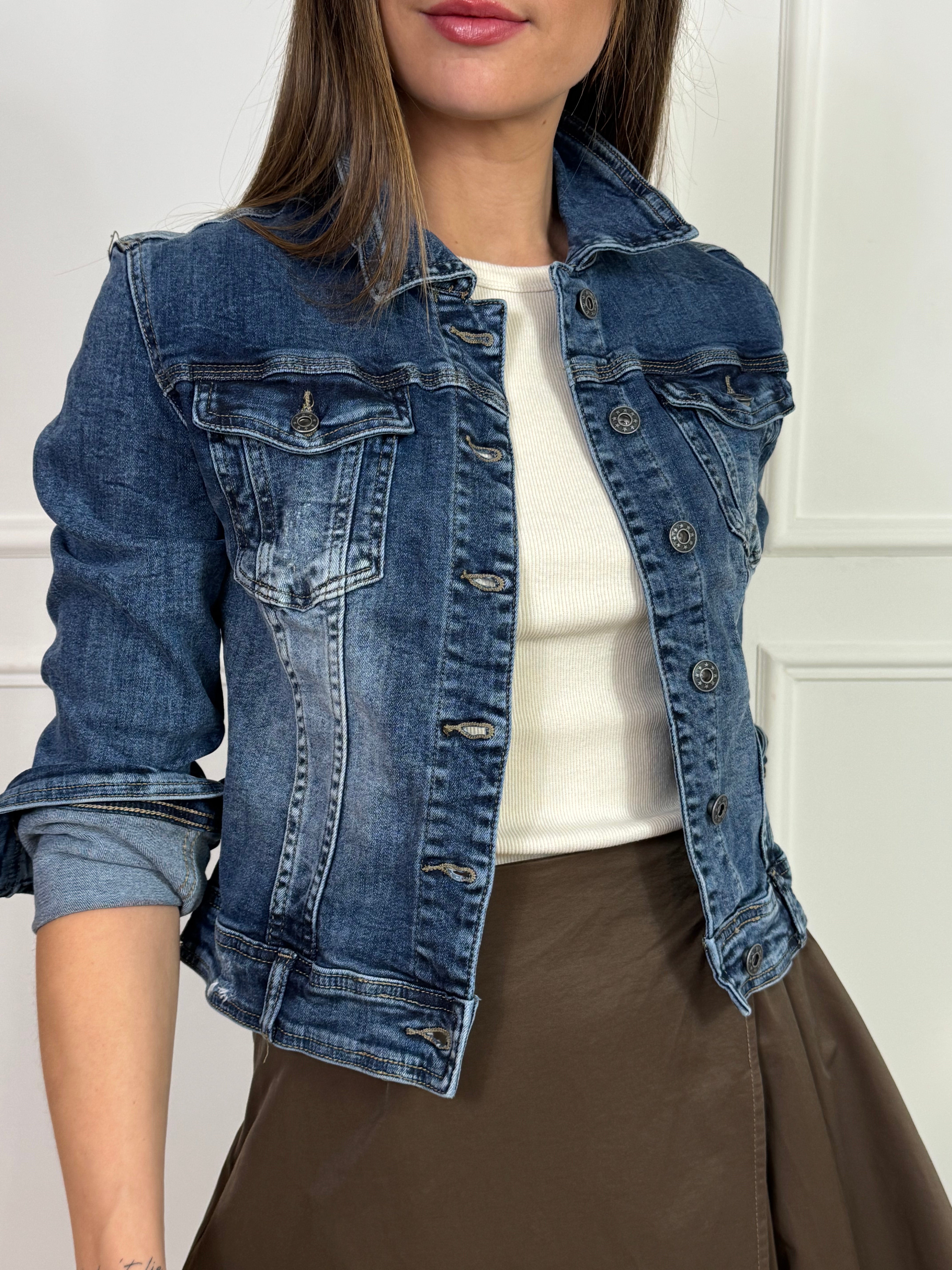 Giacca di jeans Victoria ILMH DENIM BLUE MEDIUM DELAVE'