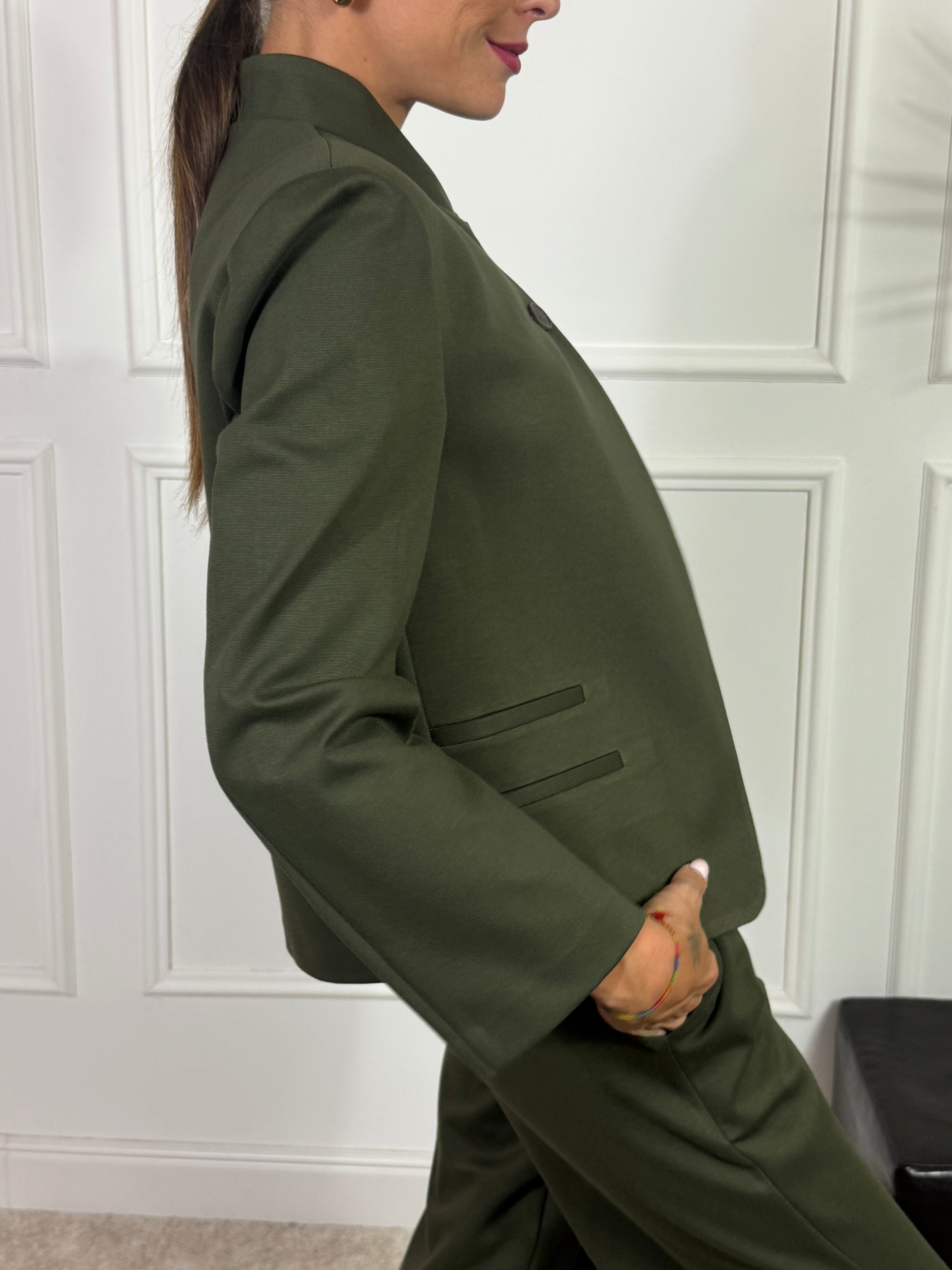 Giacca blazer in punto Milano KONTATTO bottoni laterali coreana