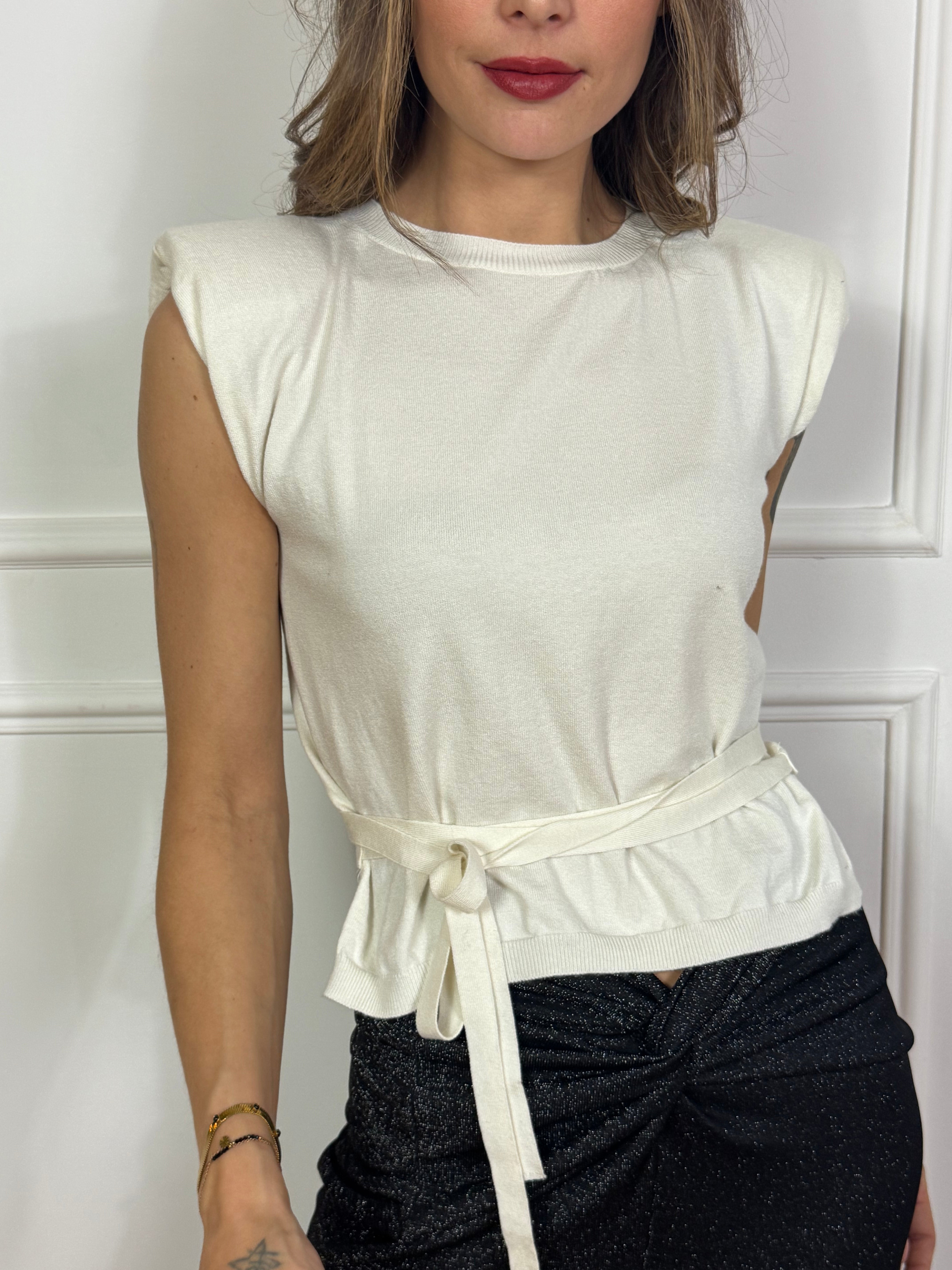 Maglia smanicata con manicotti Have One con LACCETTI E SPALLOTTI IMBOTTITI