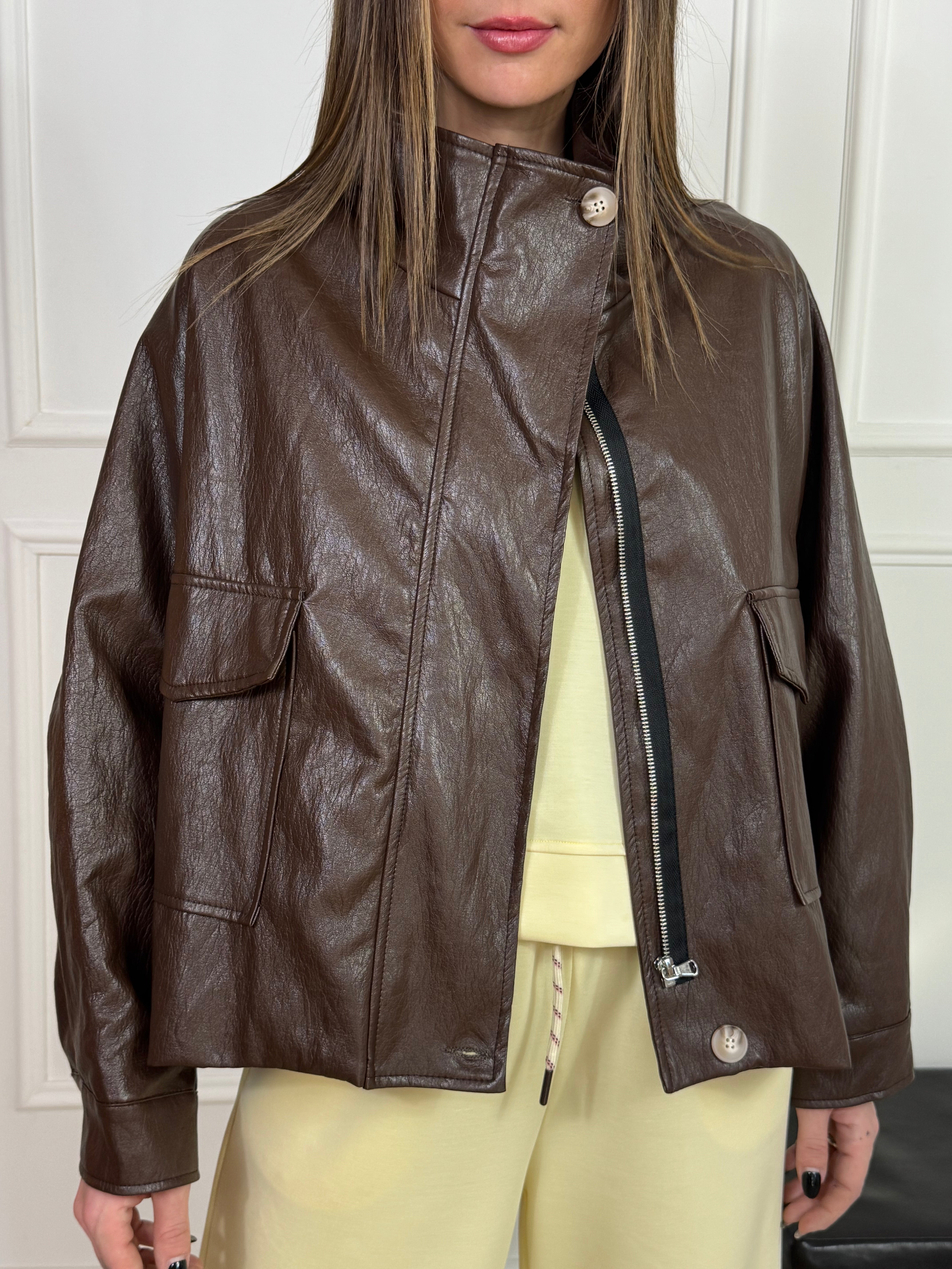 Giacca di ecopelle Victoria ILMH con tasche