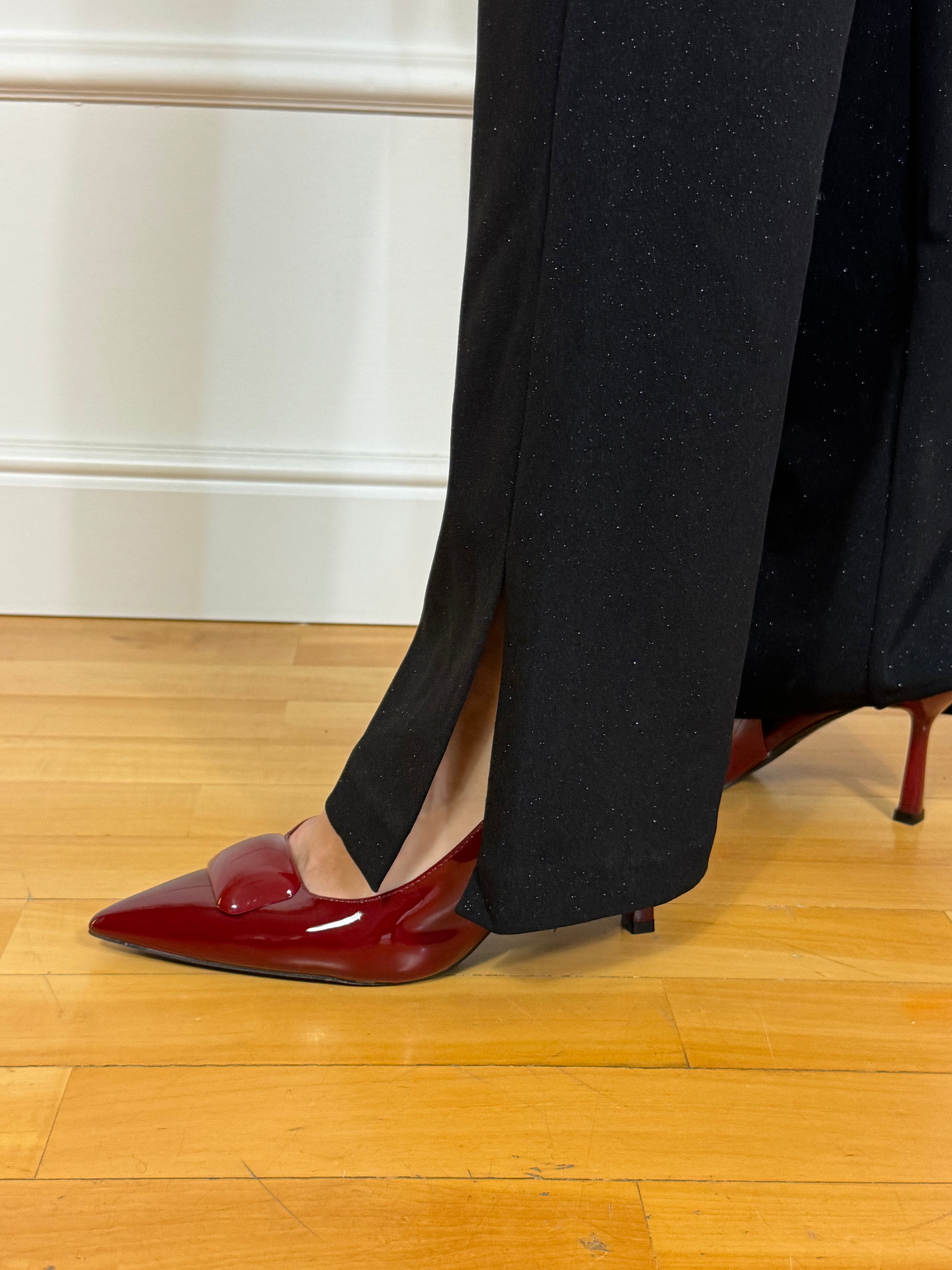 Pantalone JJXX modello NANCY - FLARED GLITTER HIGH WAIST