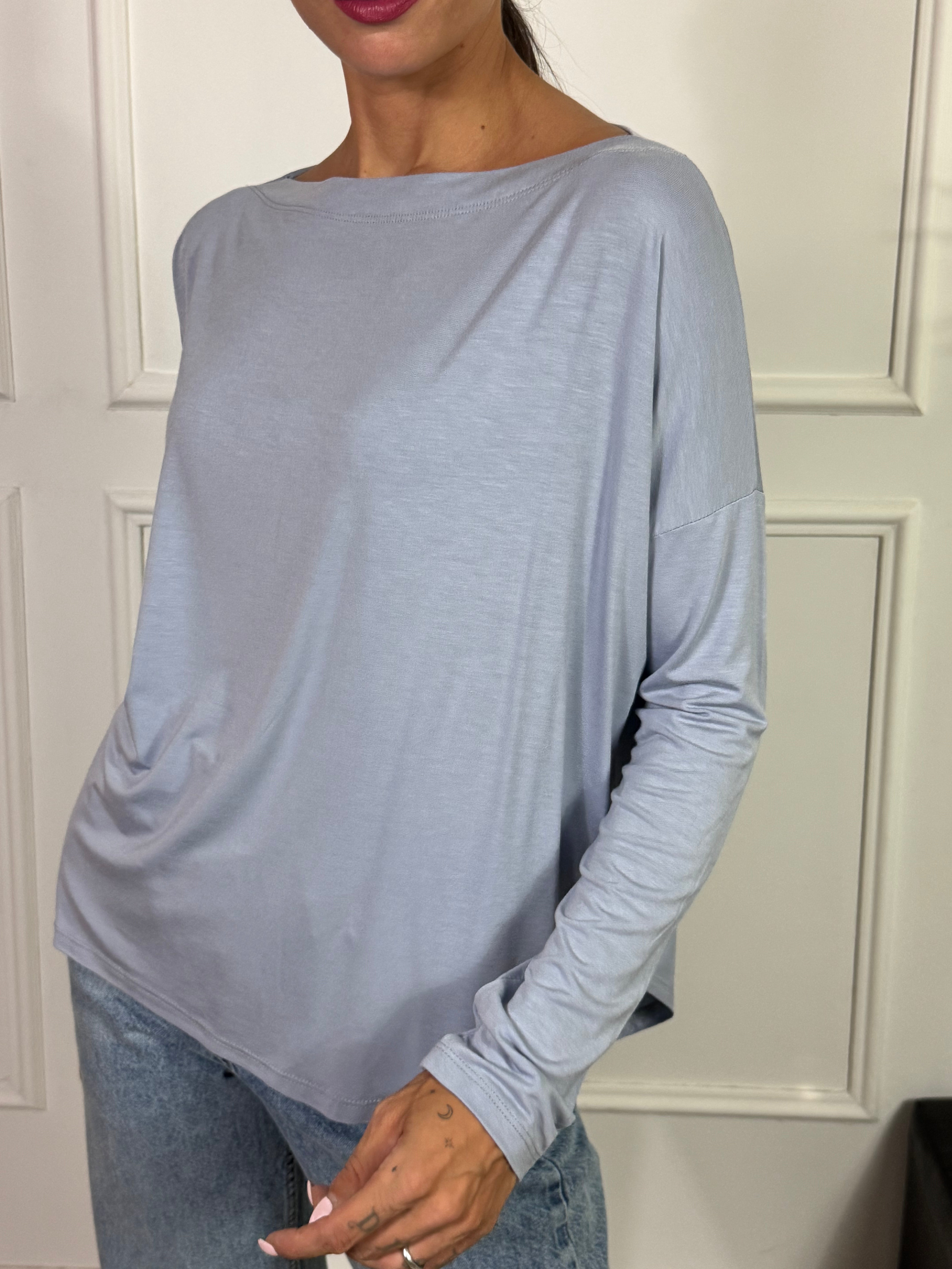 Maglia in viscosa elasticizzata Kontatto BLUSA BARCHETTA OVER