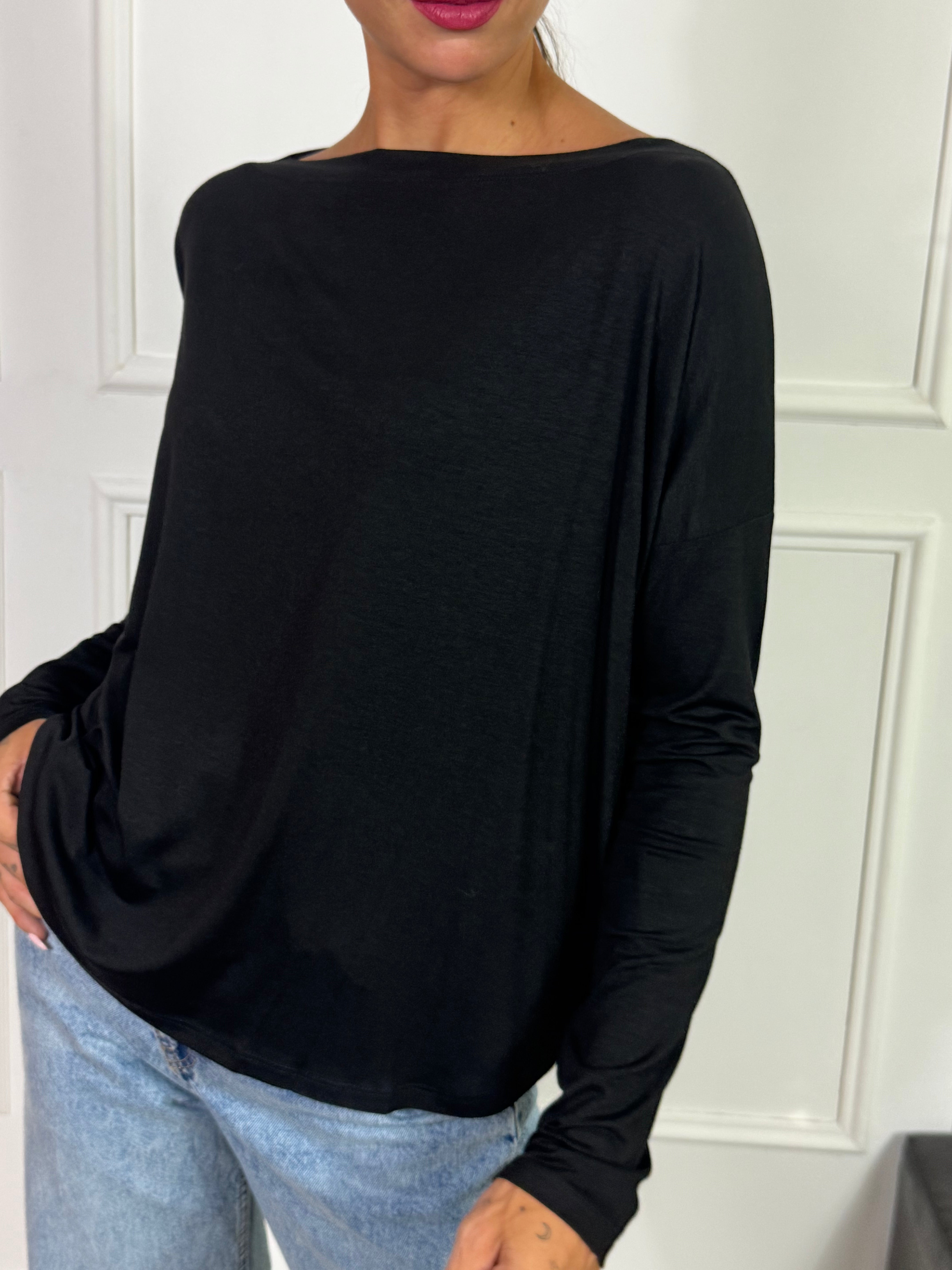 Maglia in viscosa elasticizzata Kontatto BLUSA BARCHETTA OVER