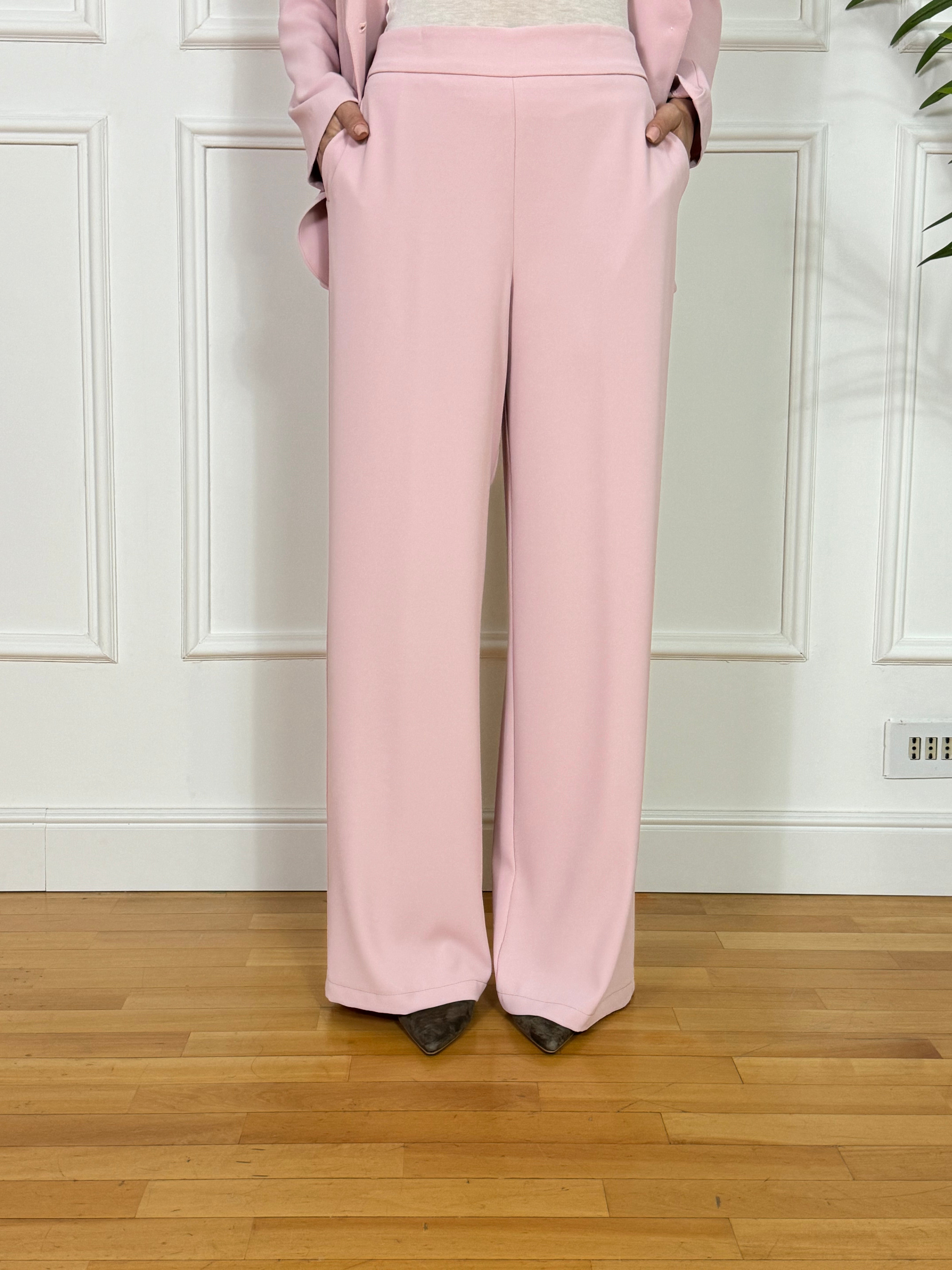 Completo tailleur Kontatto GIACCA MONOPETTO + PANTALONE A PALAZZO