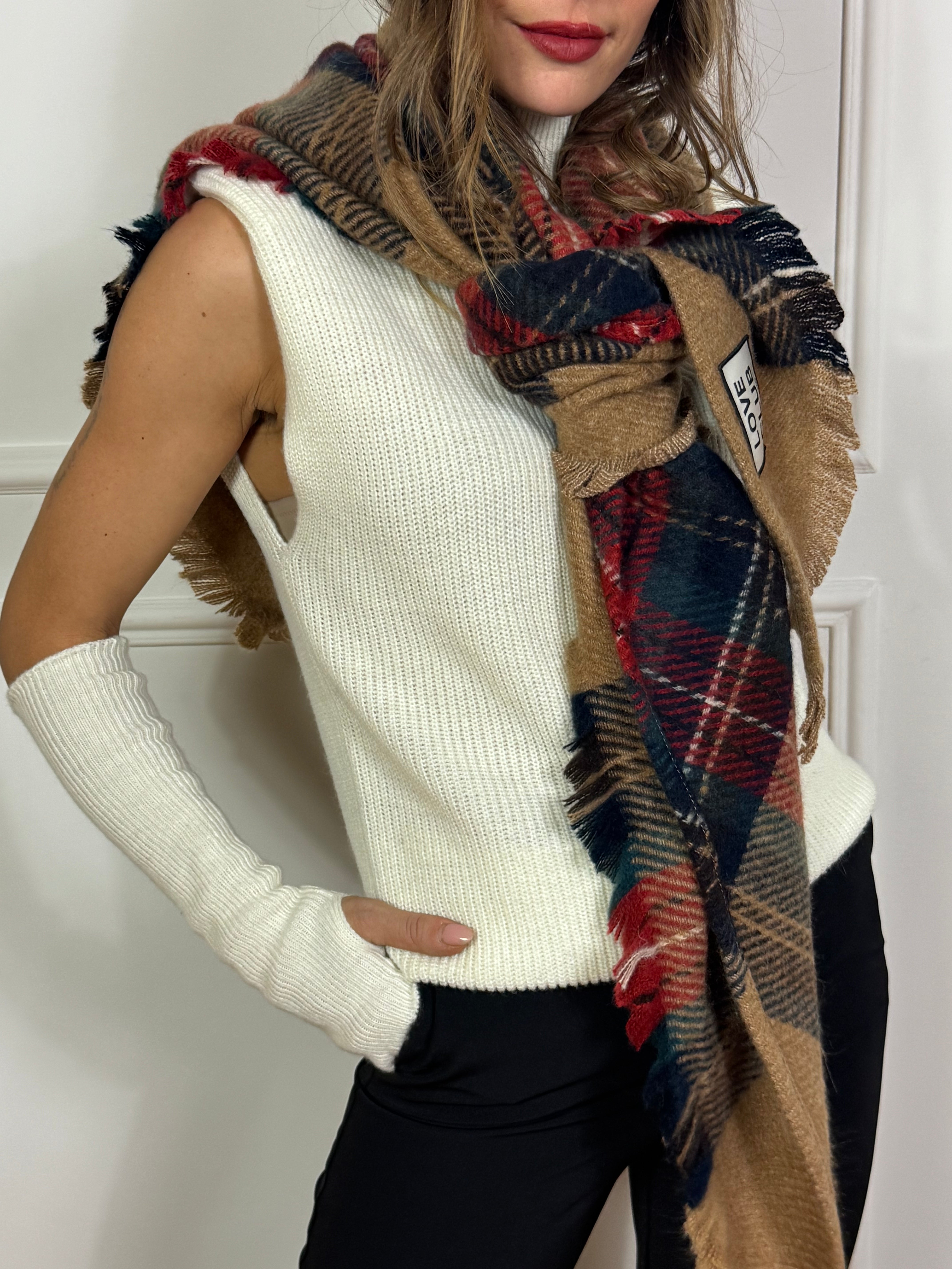 Sciarpa triangolare / Mantella Kontatto fantasia scozzese