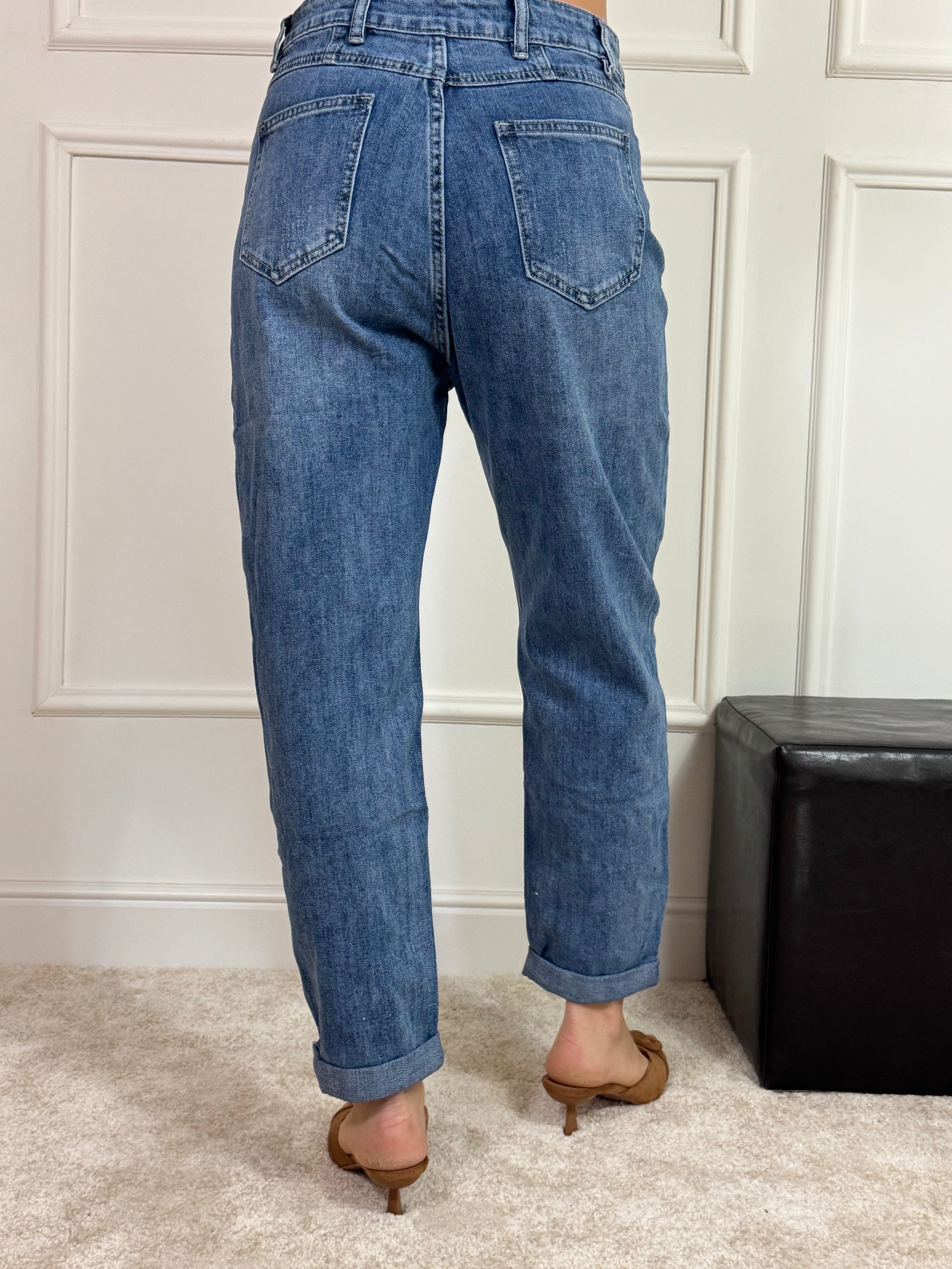 Jeans Victoria ILMH CAROTA CERNIERA ASIMMETRICA
