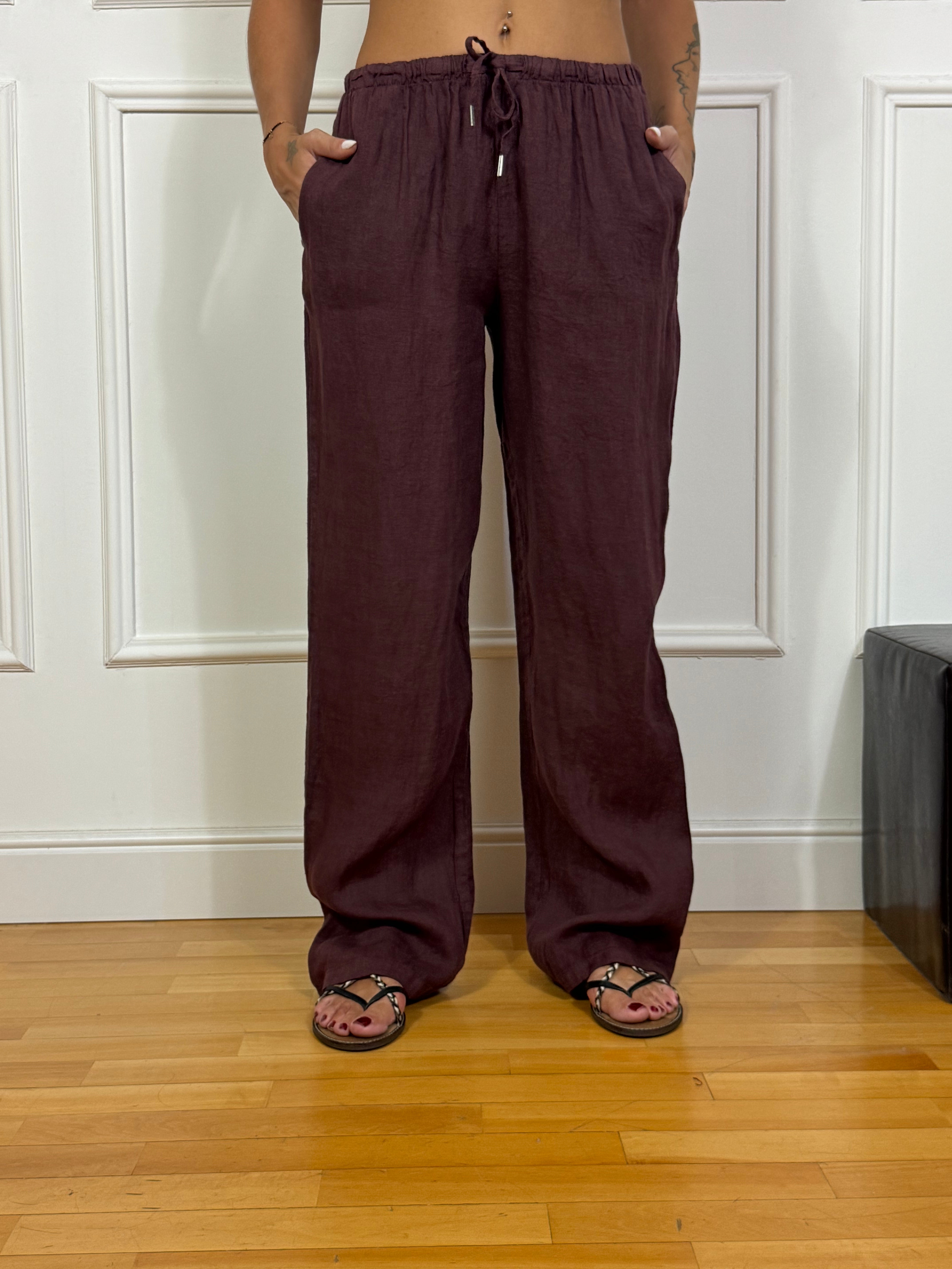 Pantalone ampio in lino Victoria ILMH