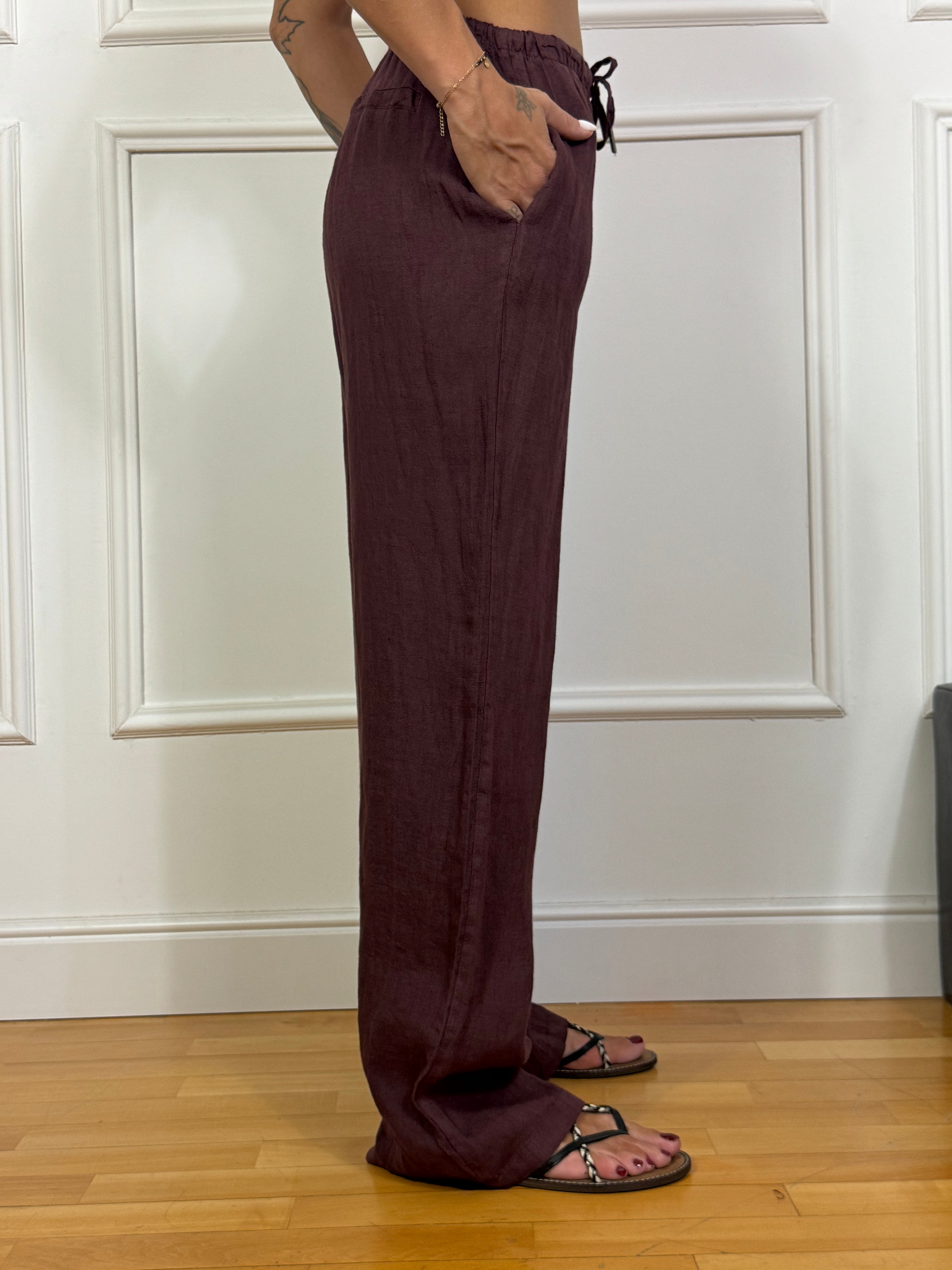 Pantalone ampio in lino Victoria ILMH