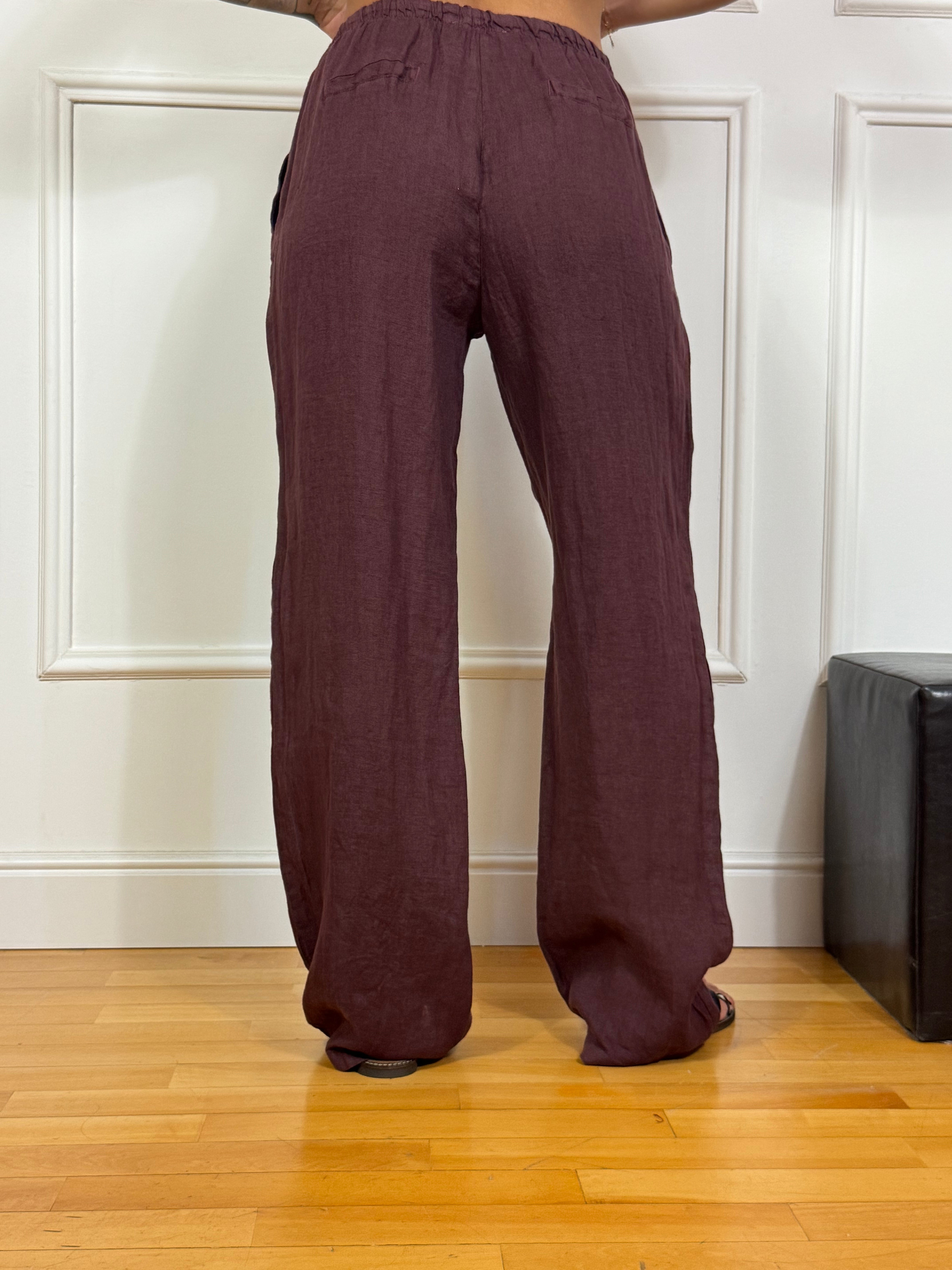 Pantalone ampio in lino Victoria ILMH