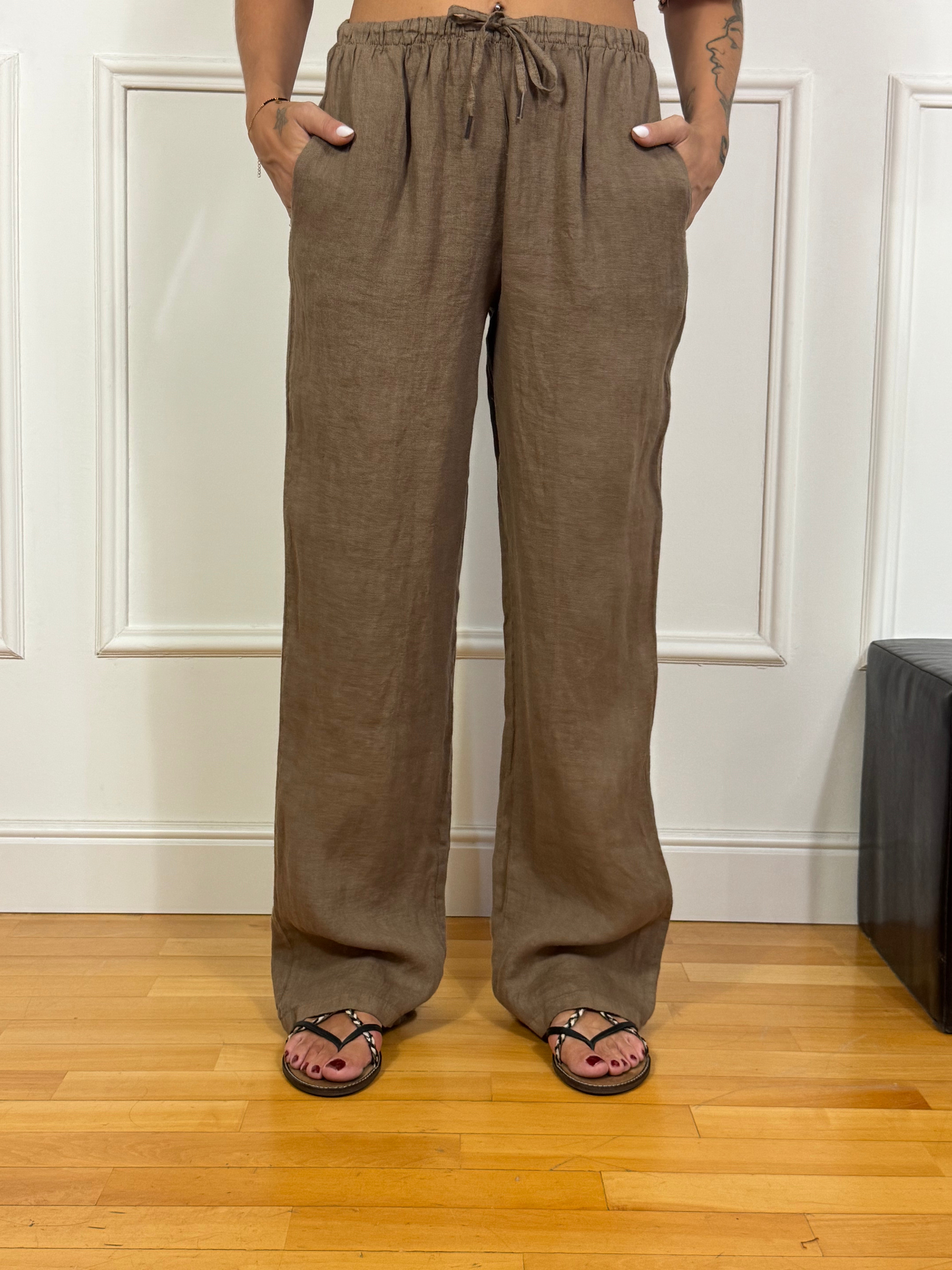 Pantalone ampio in lino Victoria ILMH