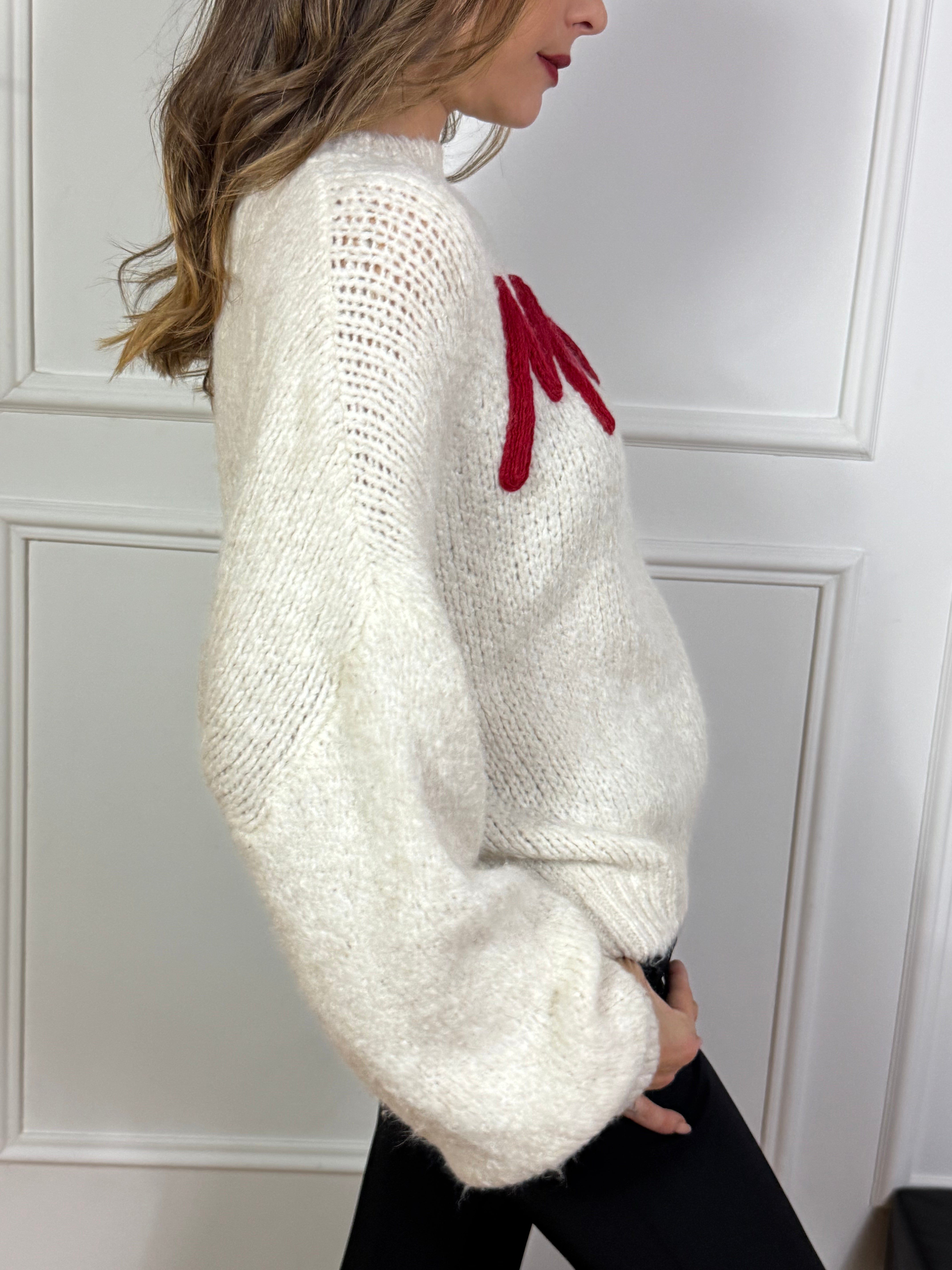 Maglione con ricamo You Decide MERRY