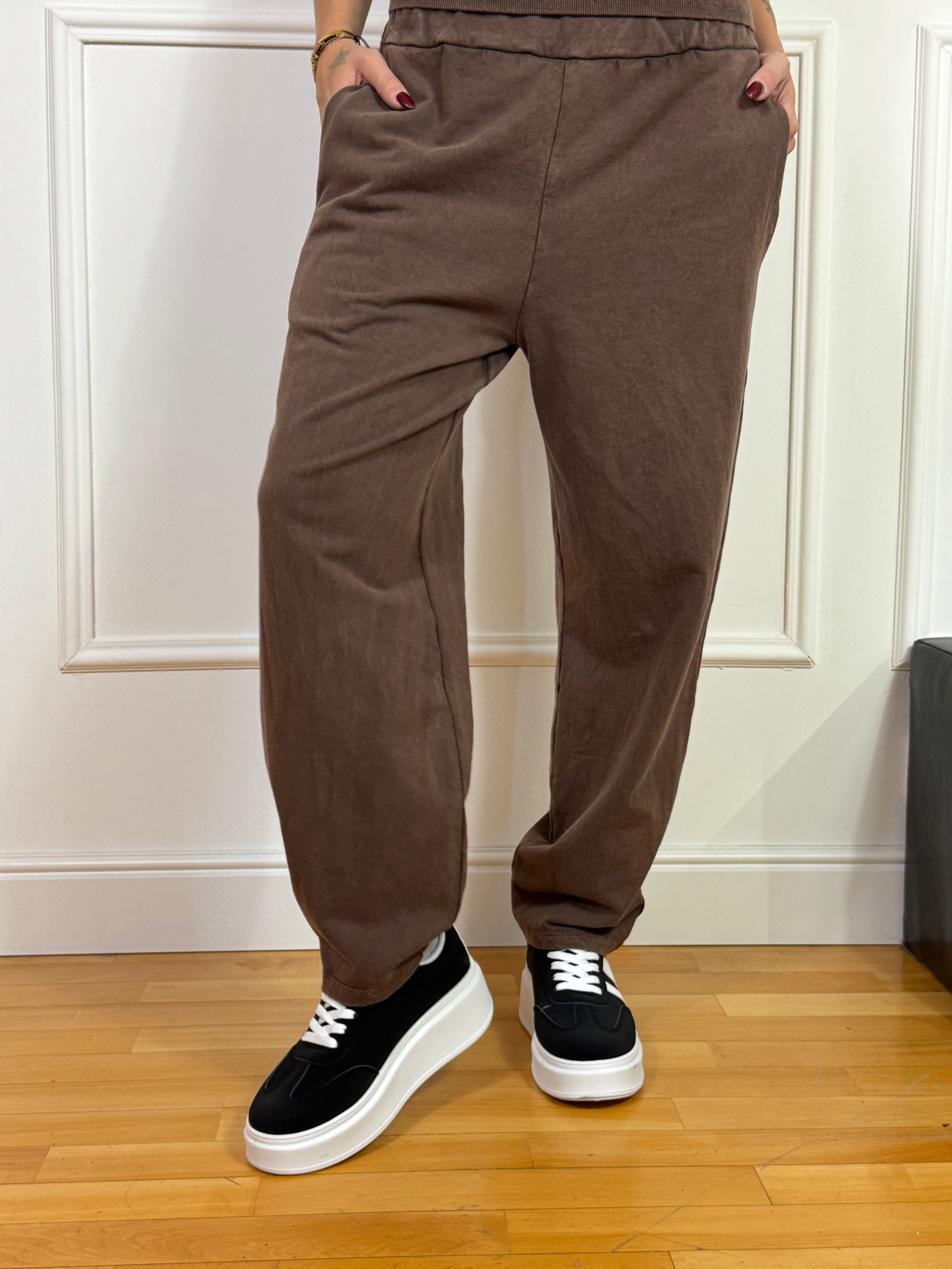 Pantalone in felpa ovetto Susy Mix LAVAGGIO VINTAGE DELAVE'