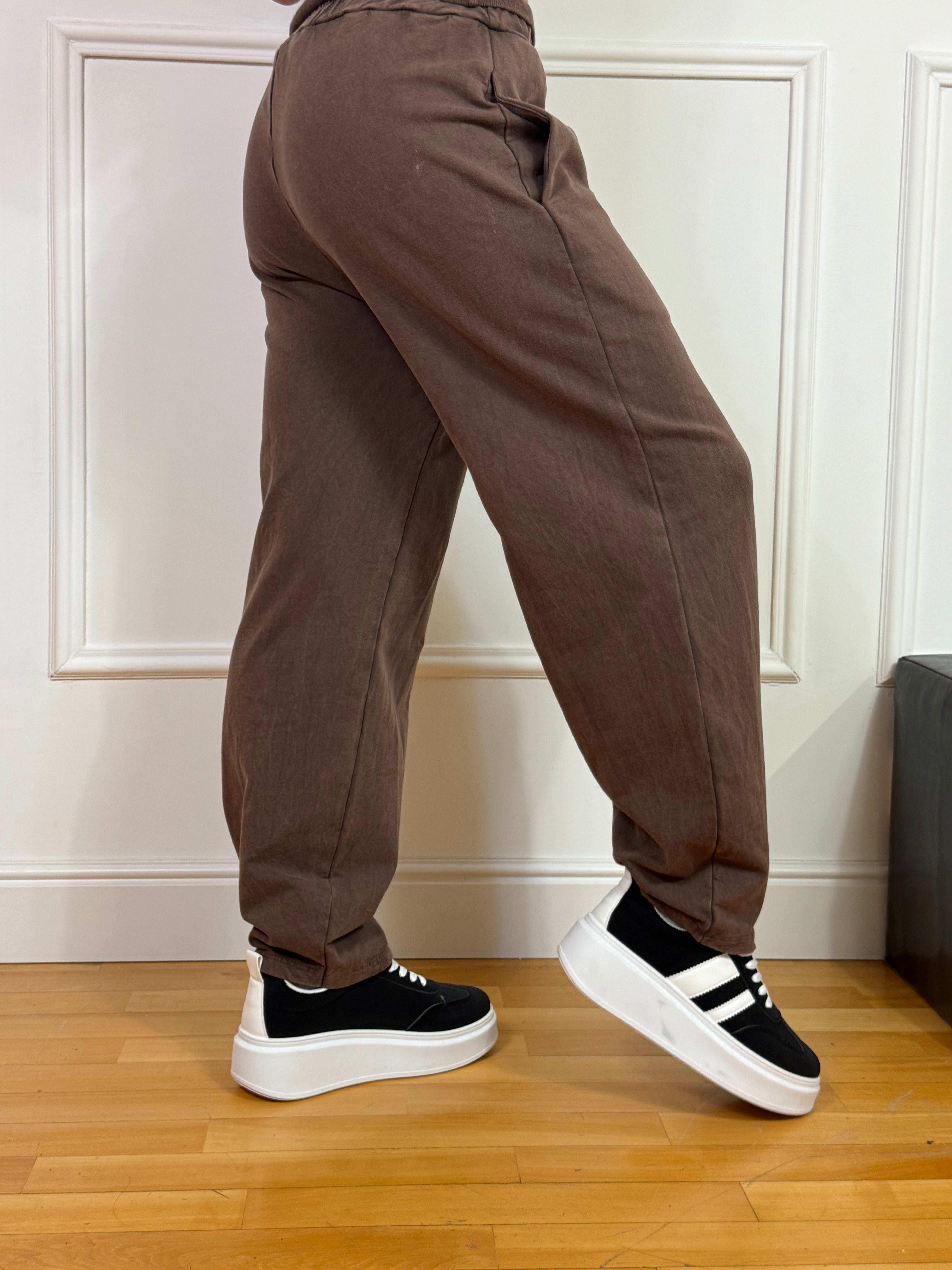 Pantalone in felpa ovetto Susy Mix LAVAGGIO VINTAGE DELAVE'