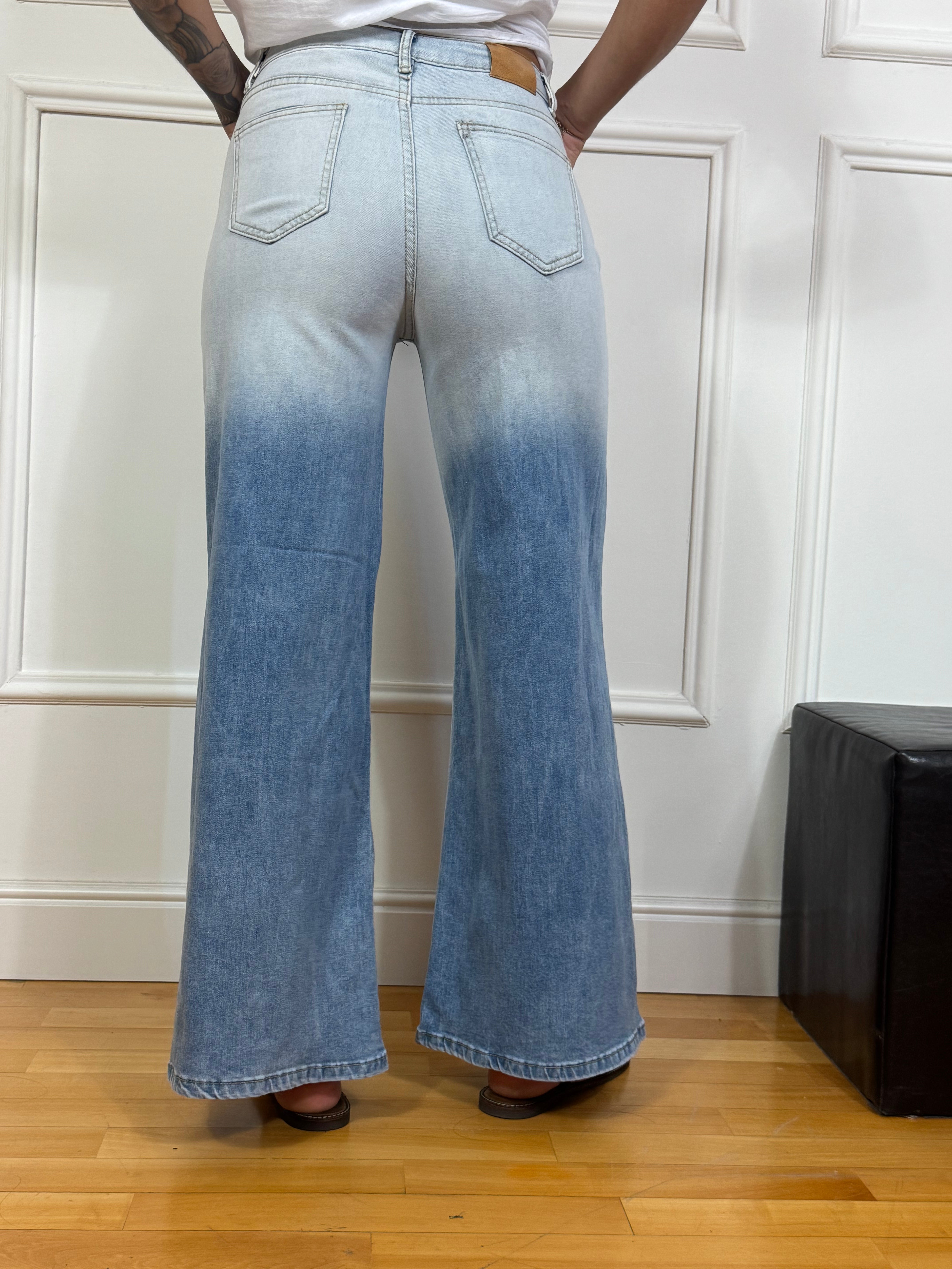 Jeans a palazzo Victoria ILMH BICOLORE DELAVE'