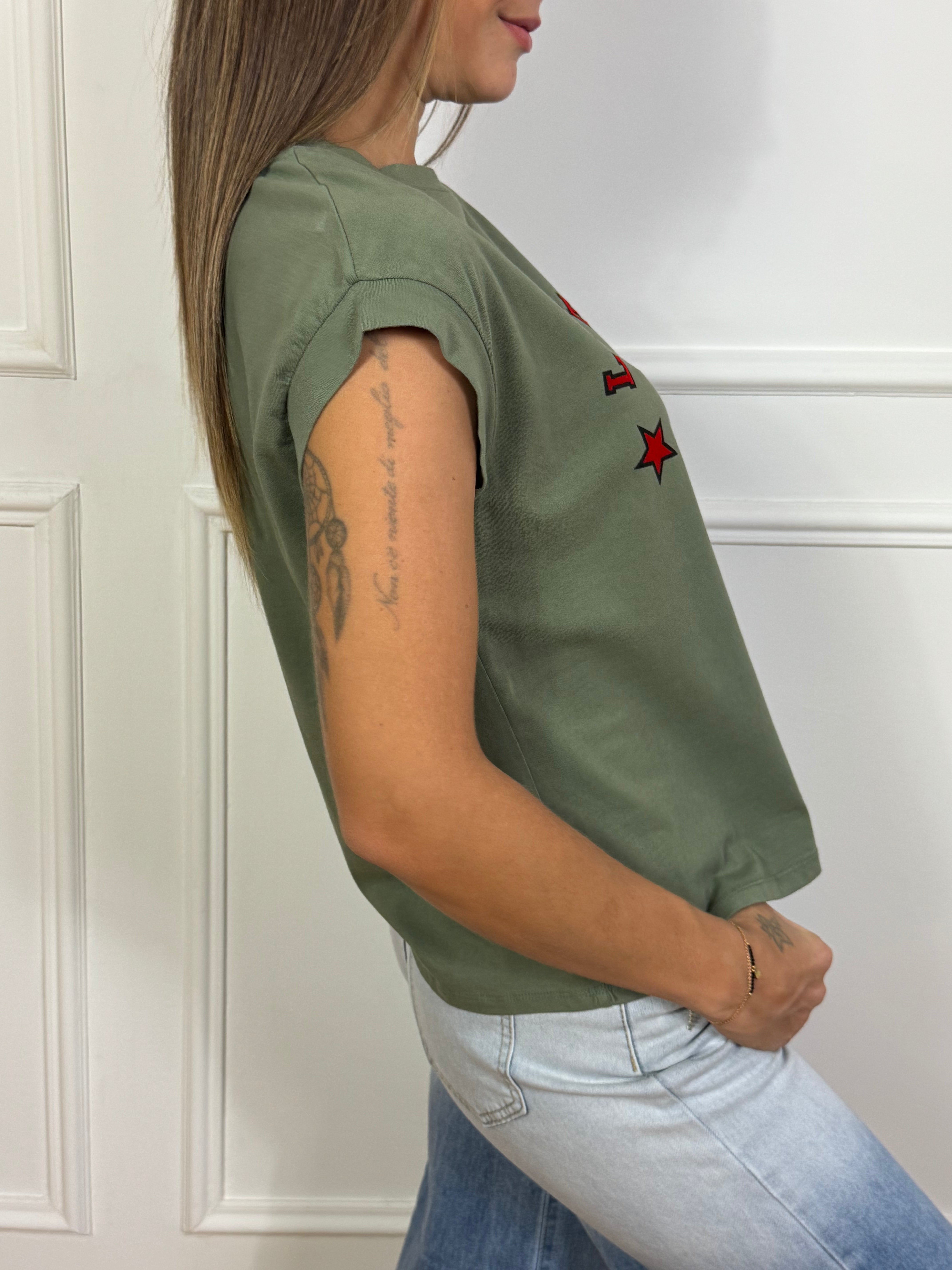 T-shirt con scritte Victoria ILMH LOS ANGELES 71