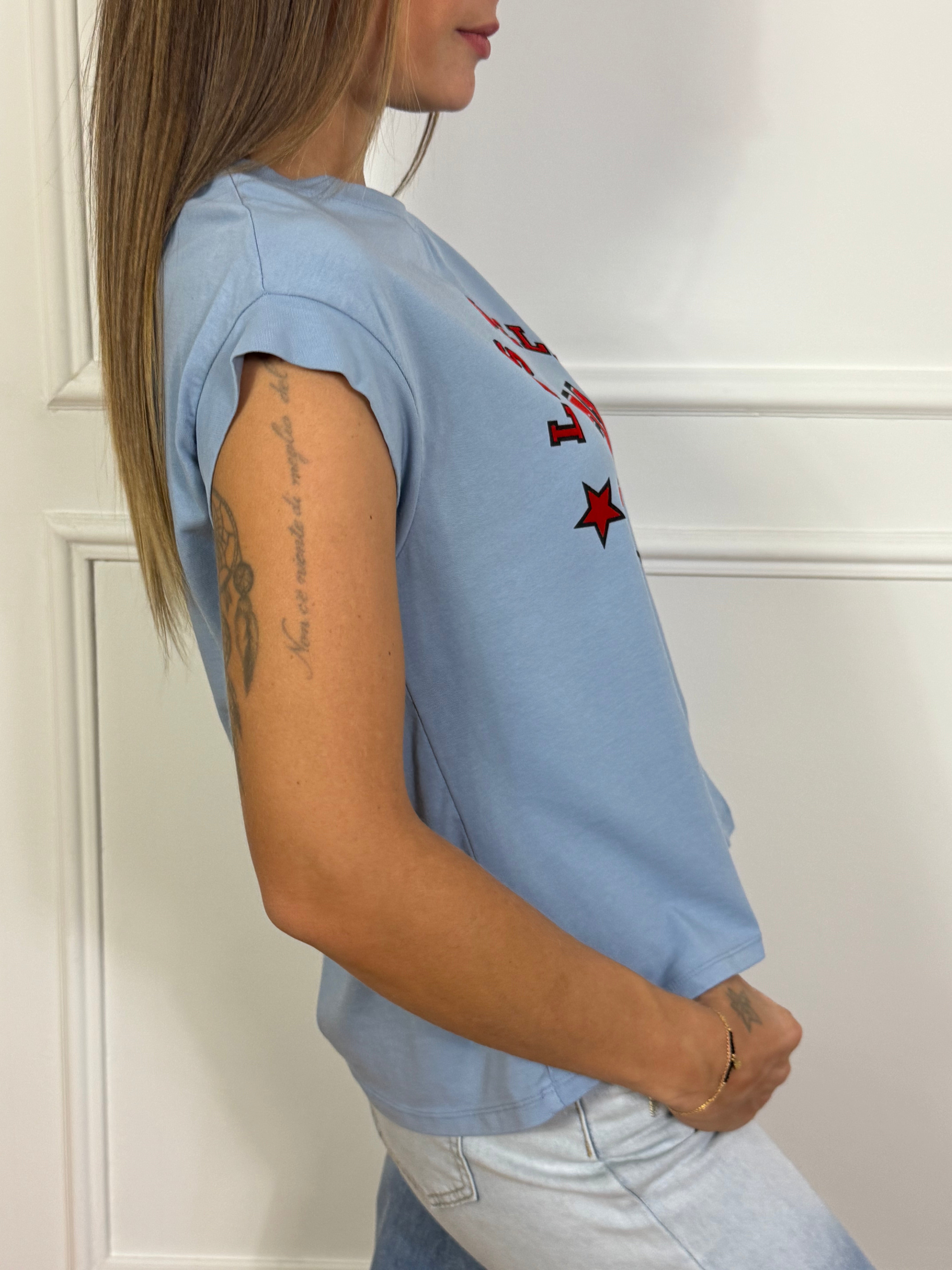 T-shirt con scritte Victoria ILMH LOS ANGELES 71